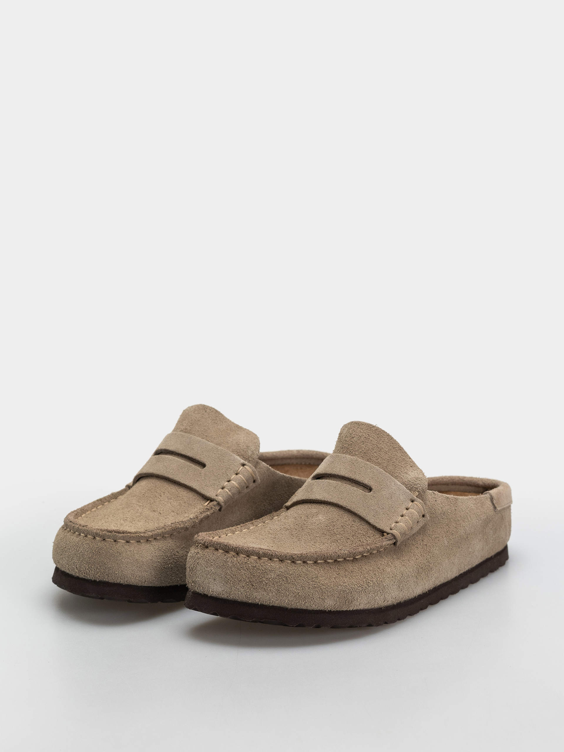 Șlapi Birkenstock Naples Wrapped Suede Leather Narrow (taupe)