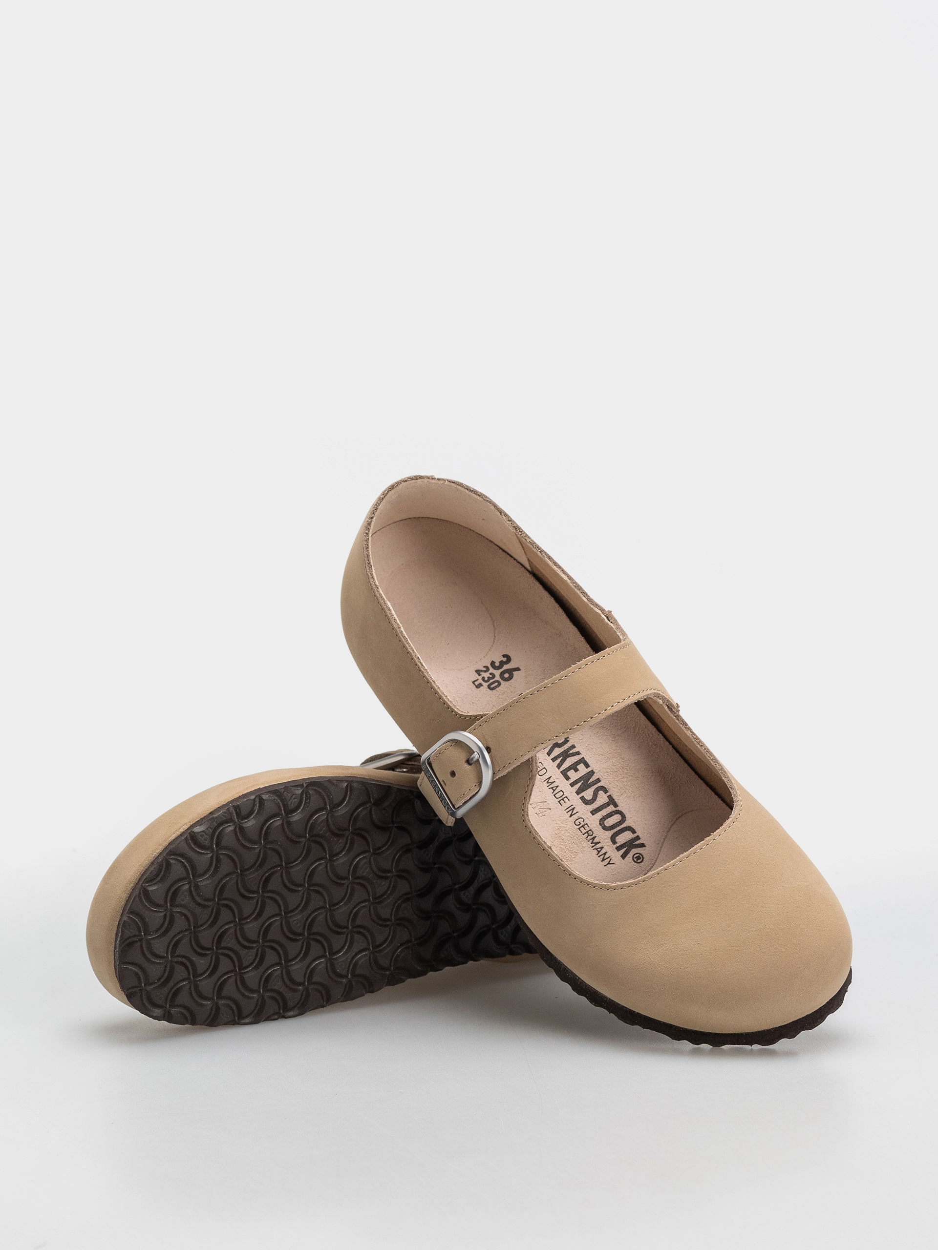 Șlapi Birkenstock Santa Clarita Nubuck Leather Narrow Wmn (sandcastle)