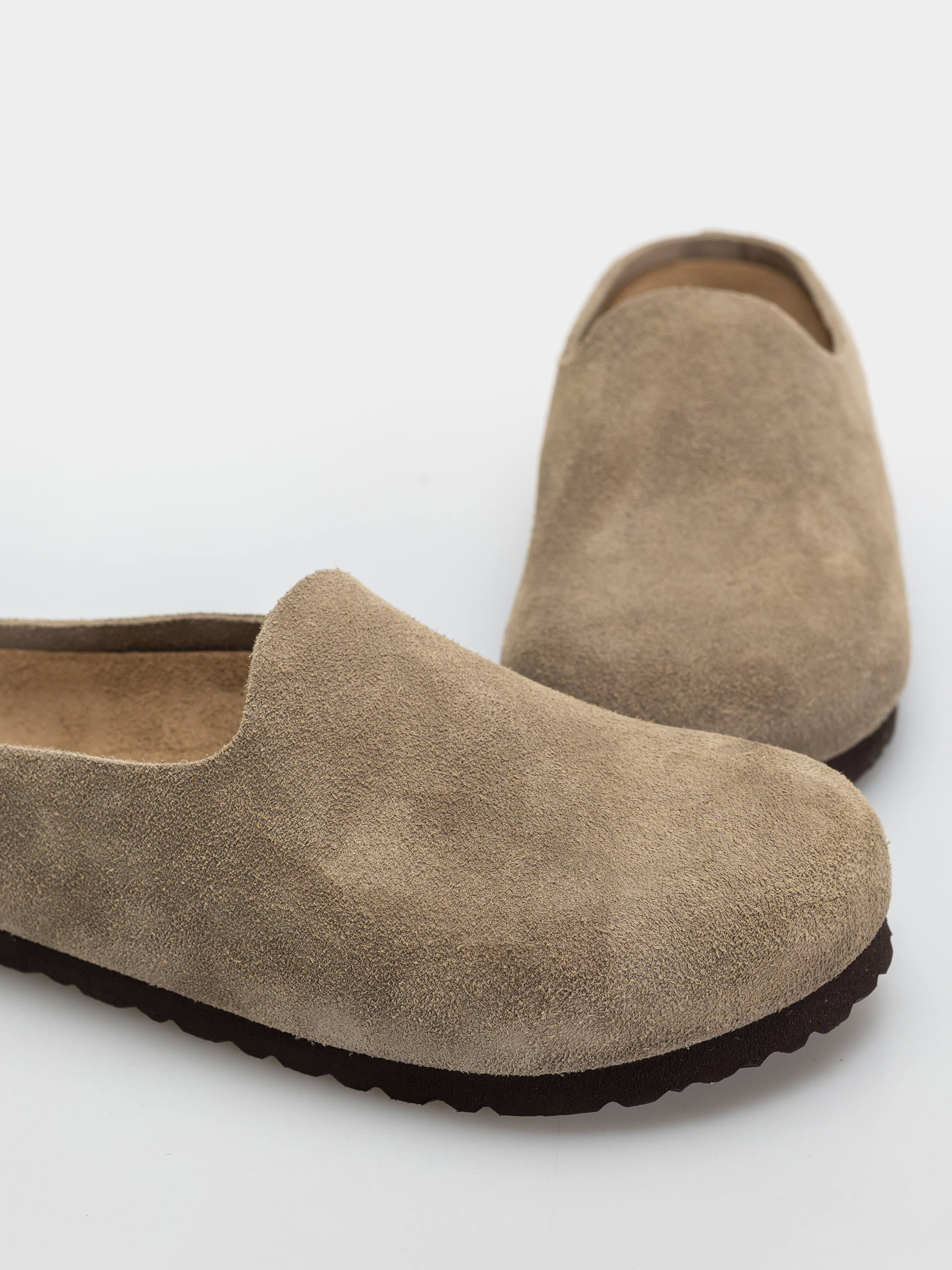 Șlapi Birkenstock Amsterdam Wrapped Suede Leather Narrow (taupe)