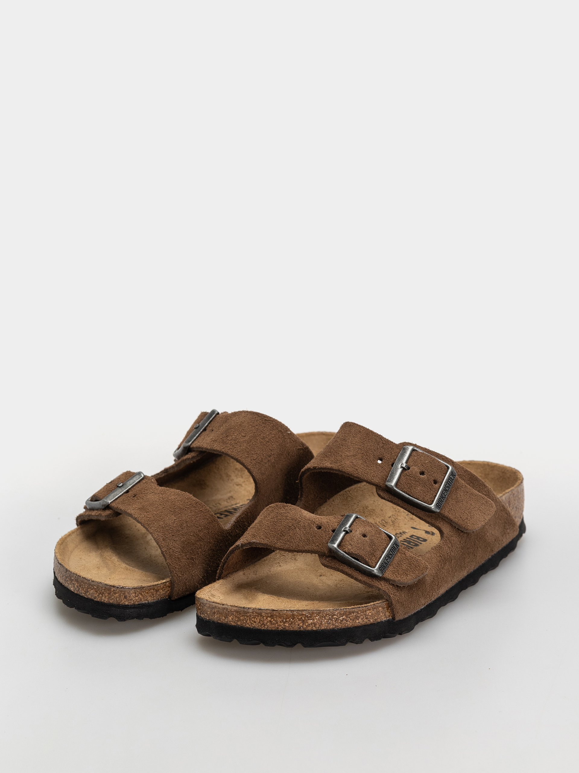 Șlapi Birkenstock Arizona Suede Leather Narrow (dark tea)