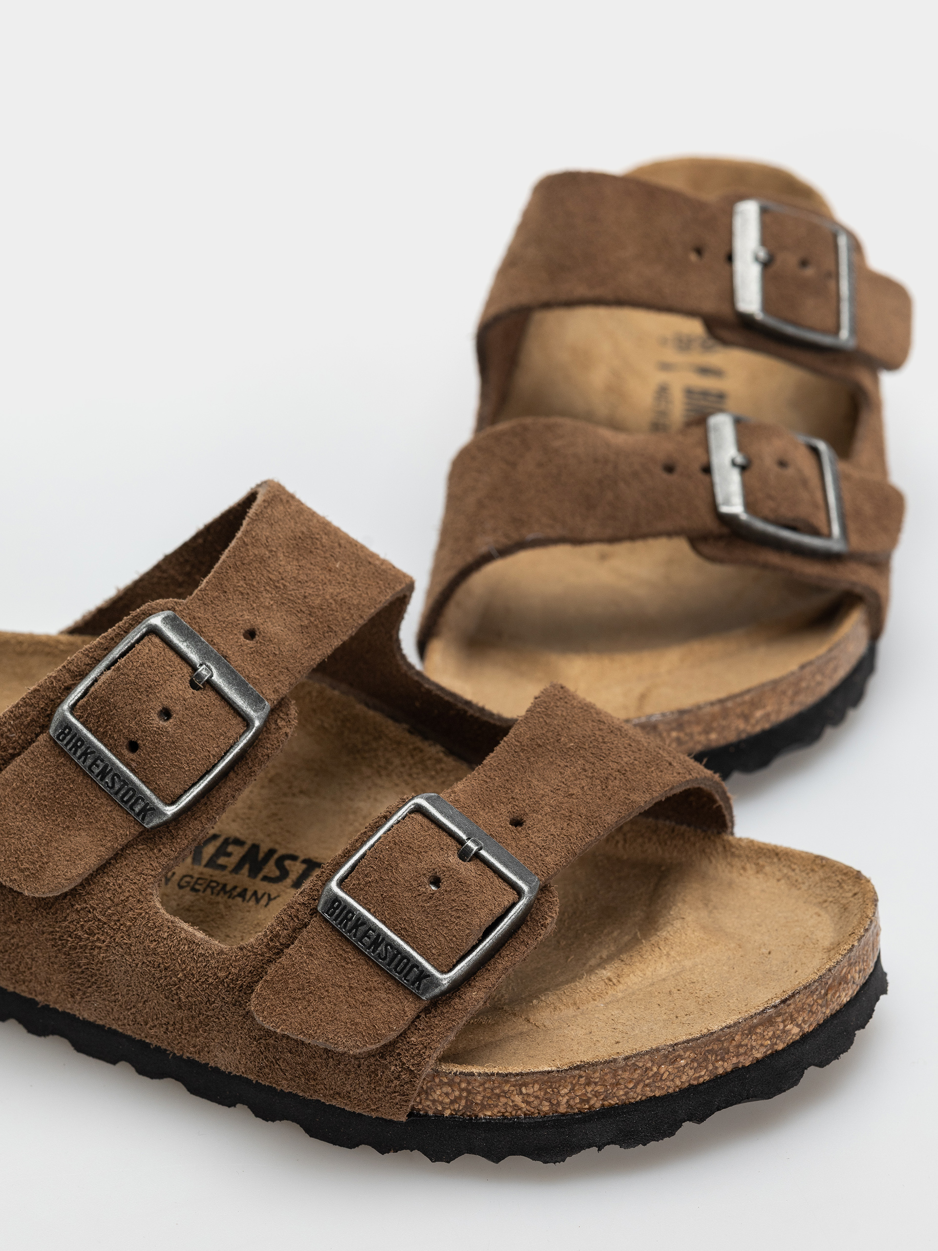Șlapi Birkenstock Arizona Suede Leather Narrow (dark tea)