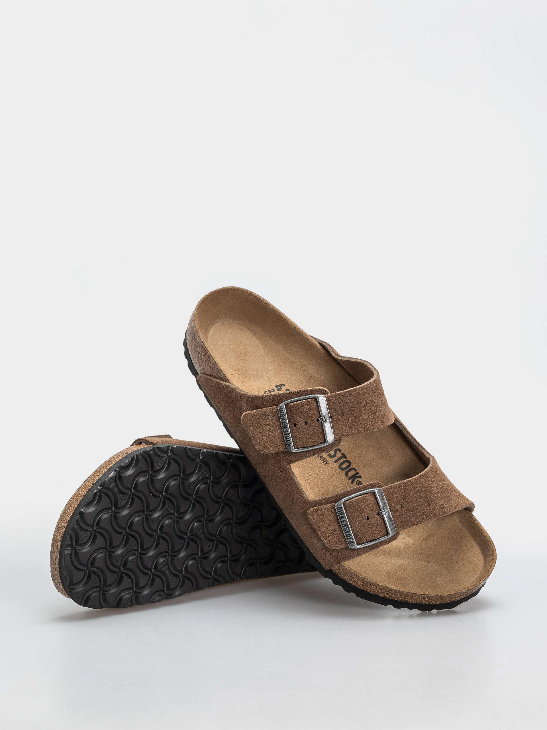 Șlapi Birkenstock Arizona Suede Leather Regular (dark tea)