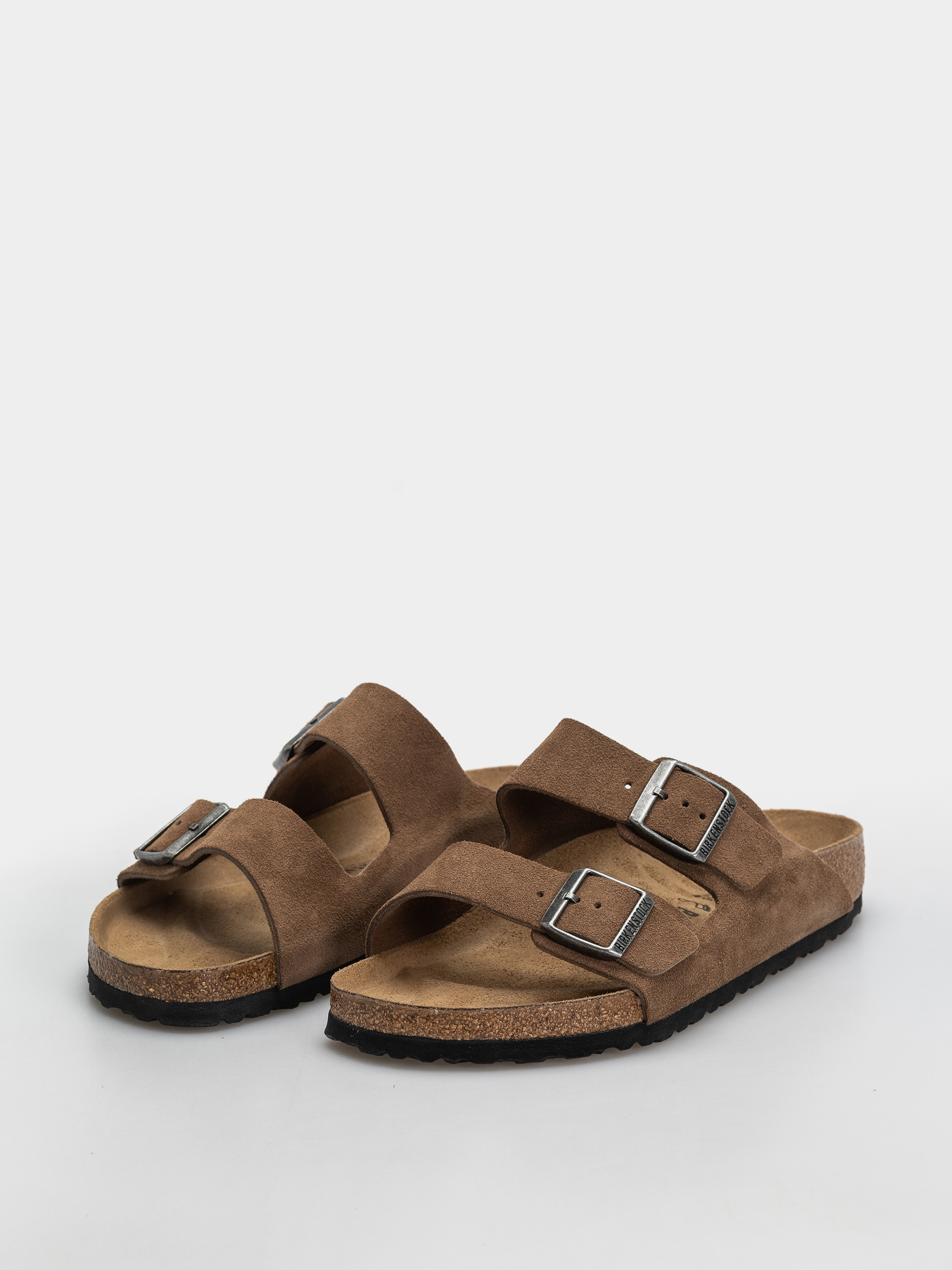 Șlapi Birkenstock Arizona Suede Leather Regular (dark tea)