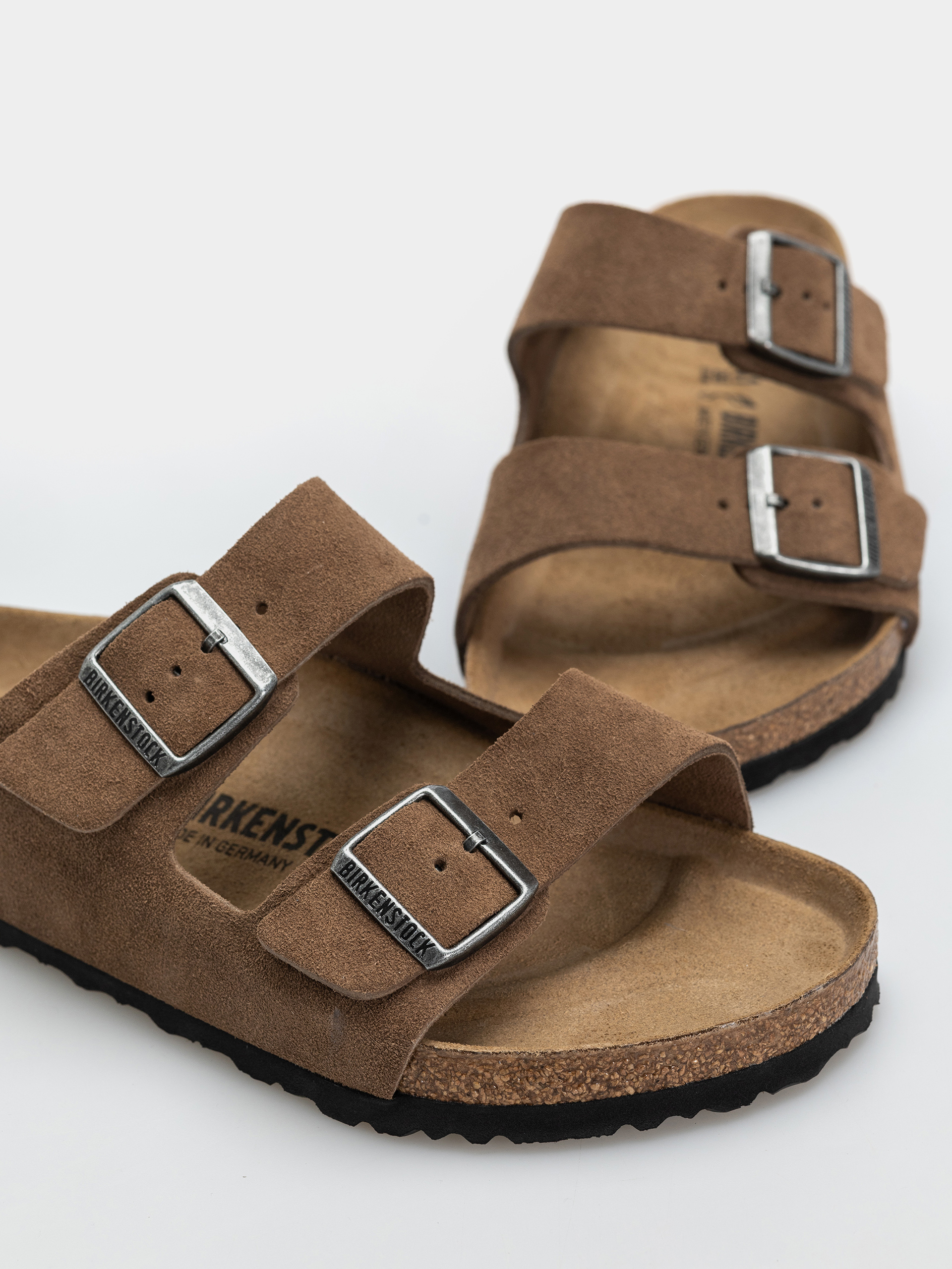Șlapi Birkenstock Arizona Suede Leather Regular (dark tea)