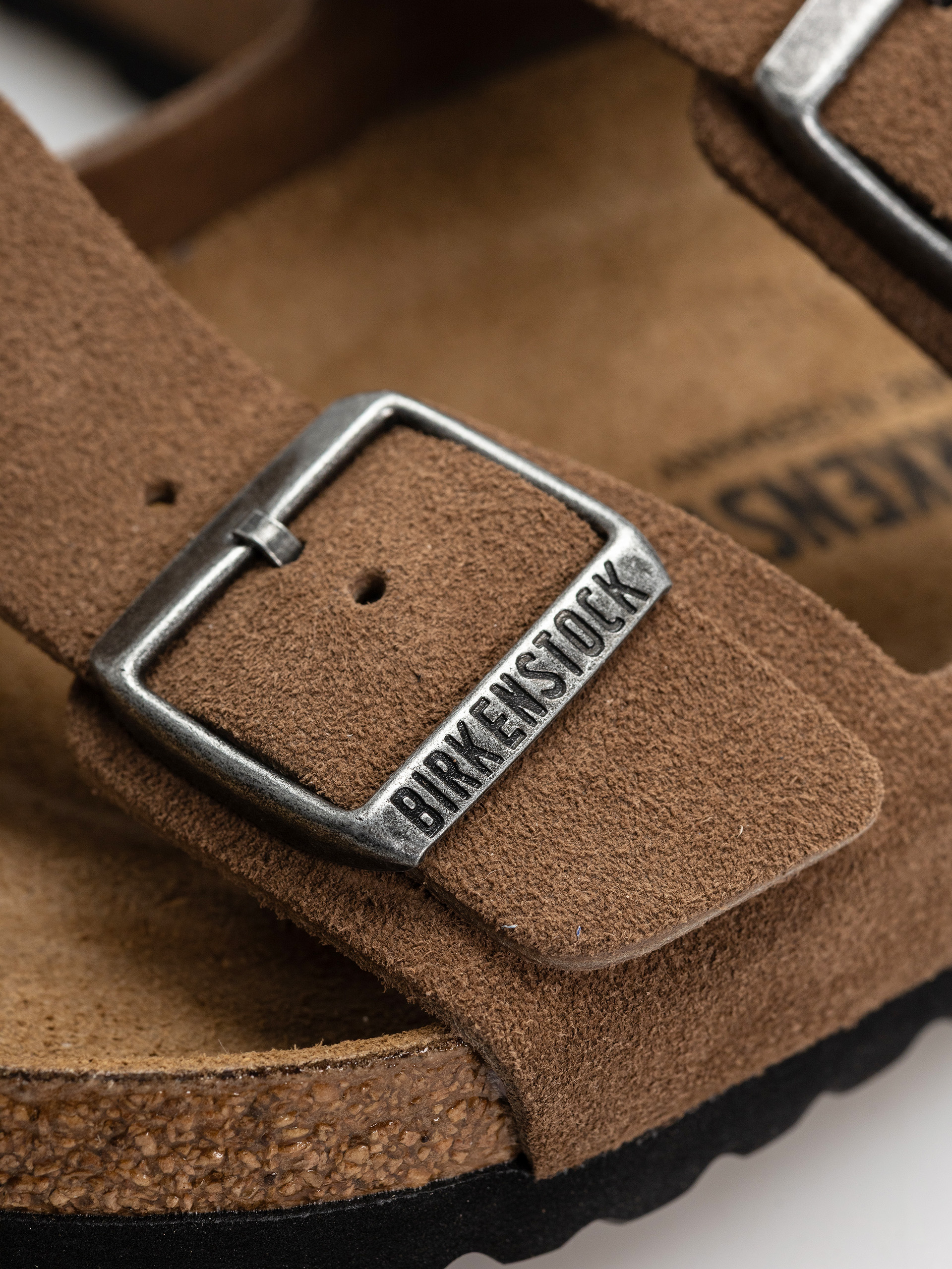 Șlapi Birkenstock Arizona Suede Leather Regular (dark tea)