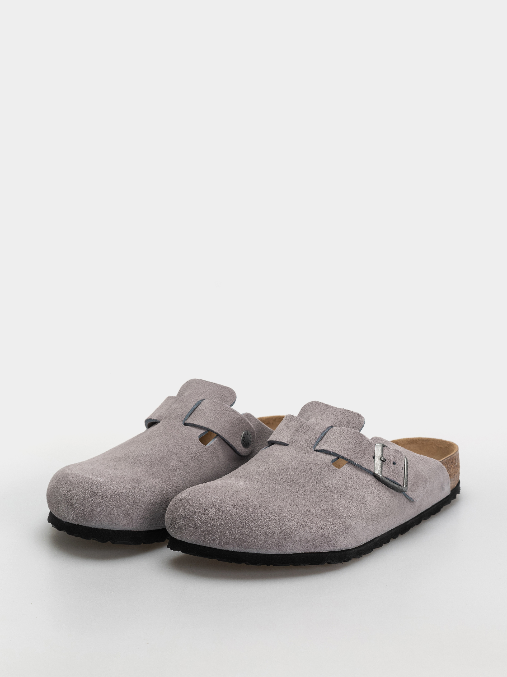 Șlapi Birkenstock Boston Suede Leather Regular (lavender sky)