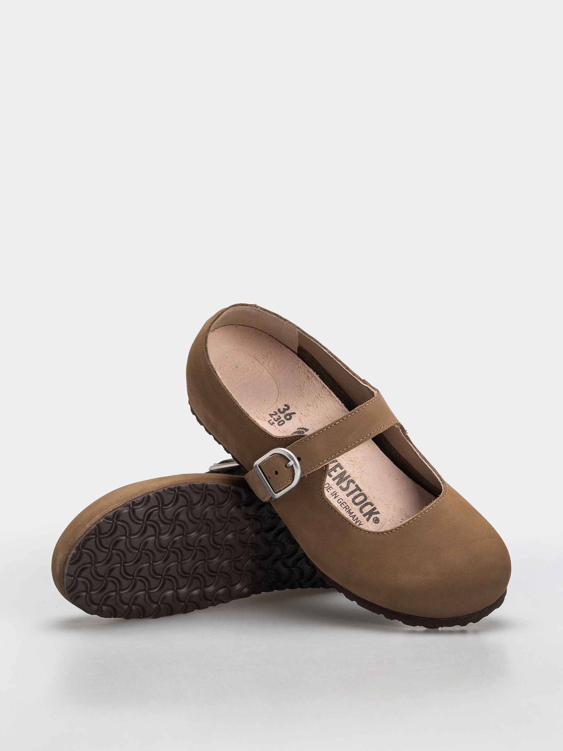 Șlapi Birkenstock Santa Clarita Nubuck Leather Narrow Wmn (dark tea)