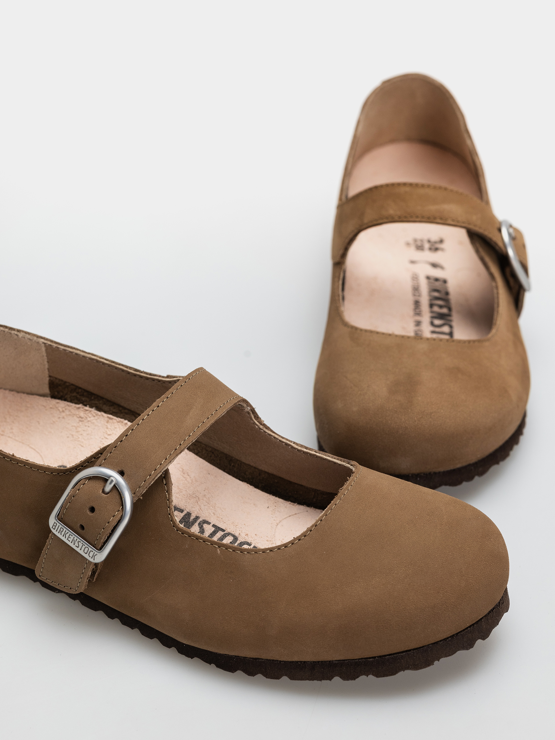 Șlapi Birkenstock Santa Clarita Nubuck Leather Narrow Wmn (dark tea)