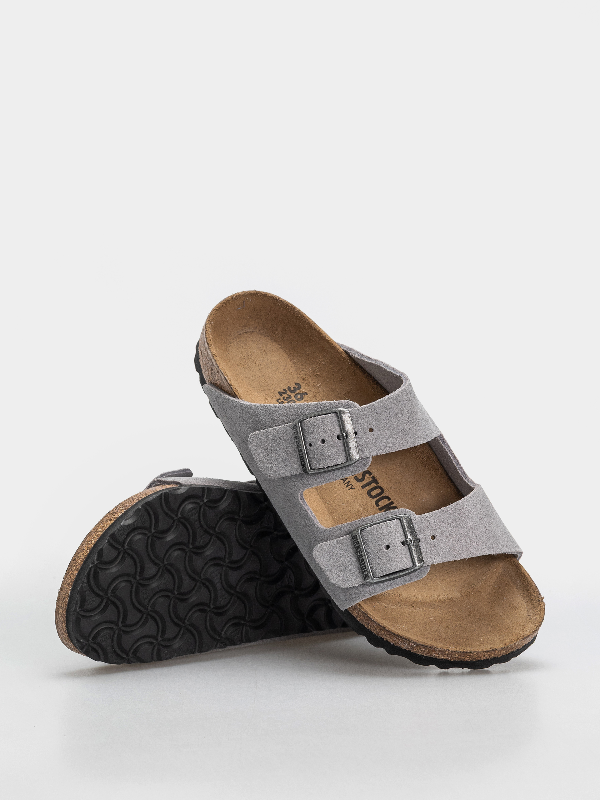 Șlapi Birkenstock Arizona Suede Leather Narrow (lavender sky)
