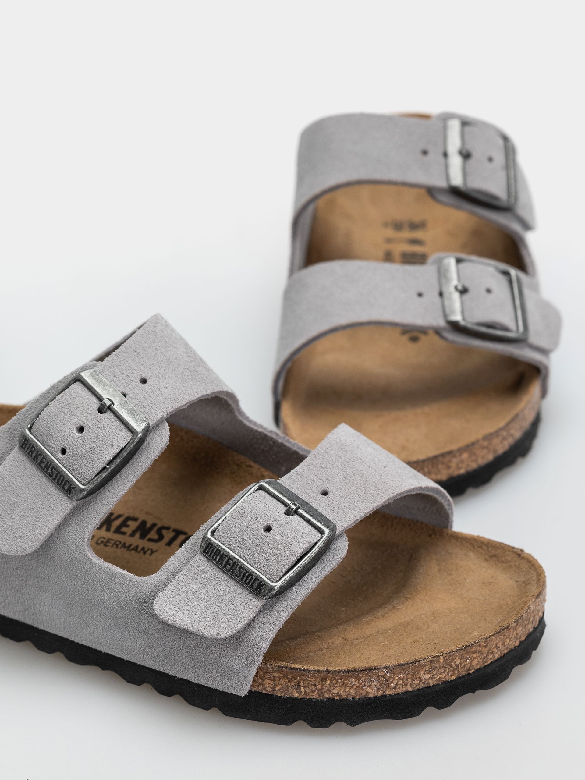 Șlapi Birkenstock Arizona Suede Leather Narrow (lavender sky)