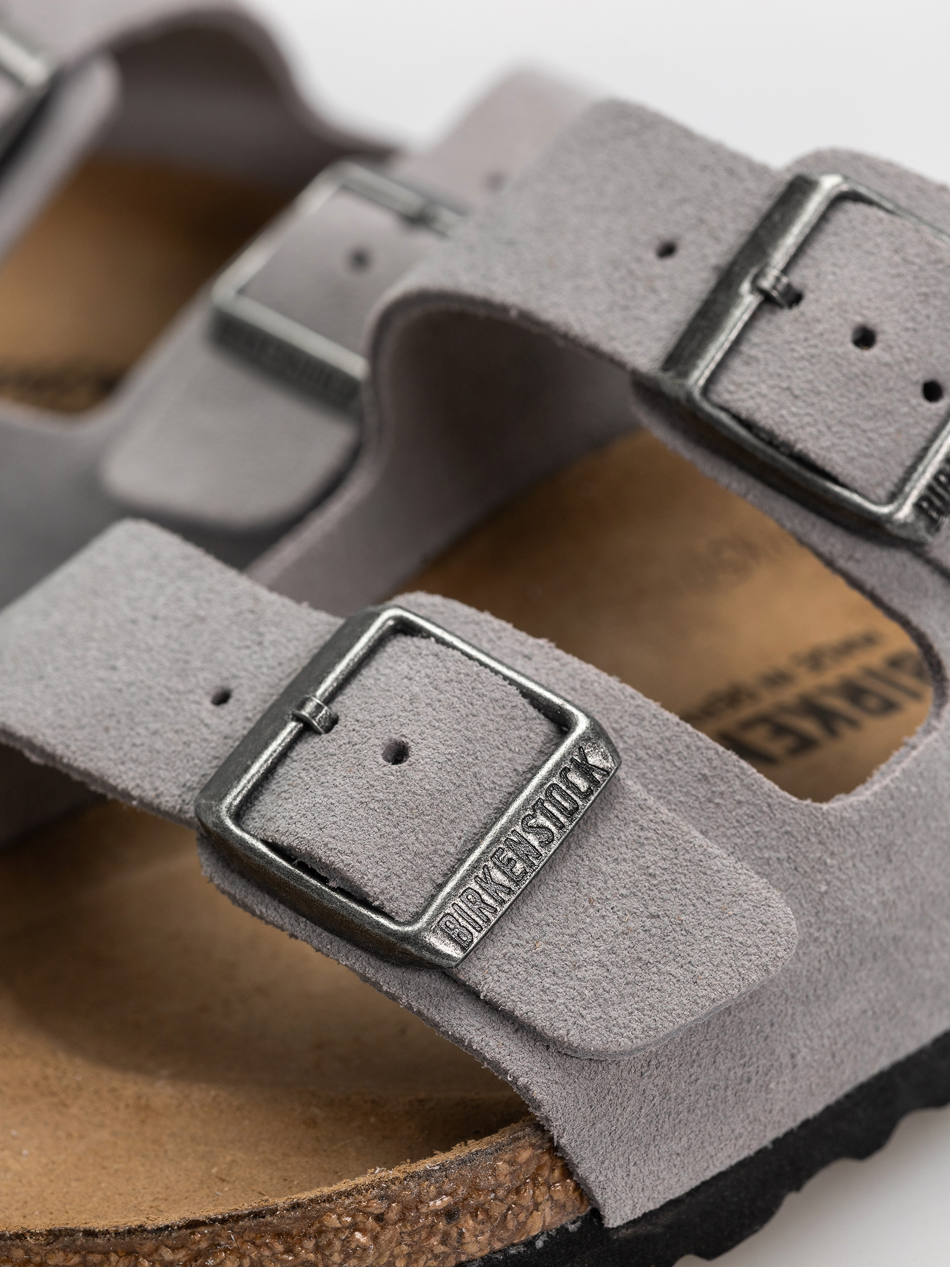 Șlapi Birkenstock Arizona Suede Leather Narrow (lavender sky)