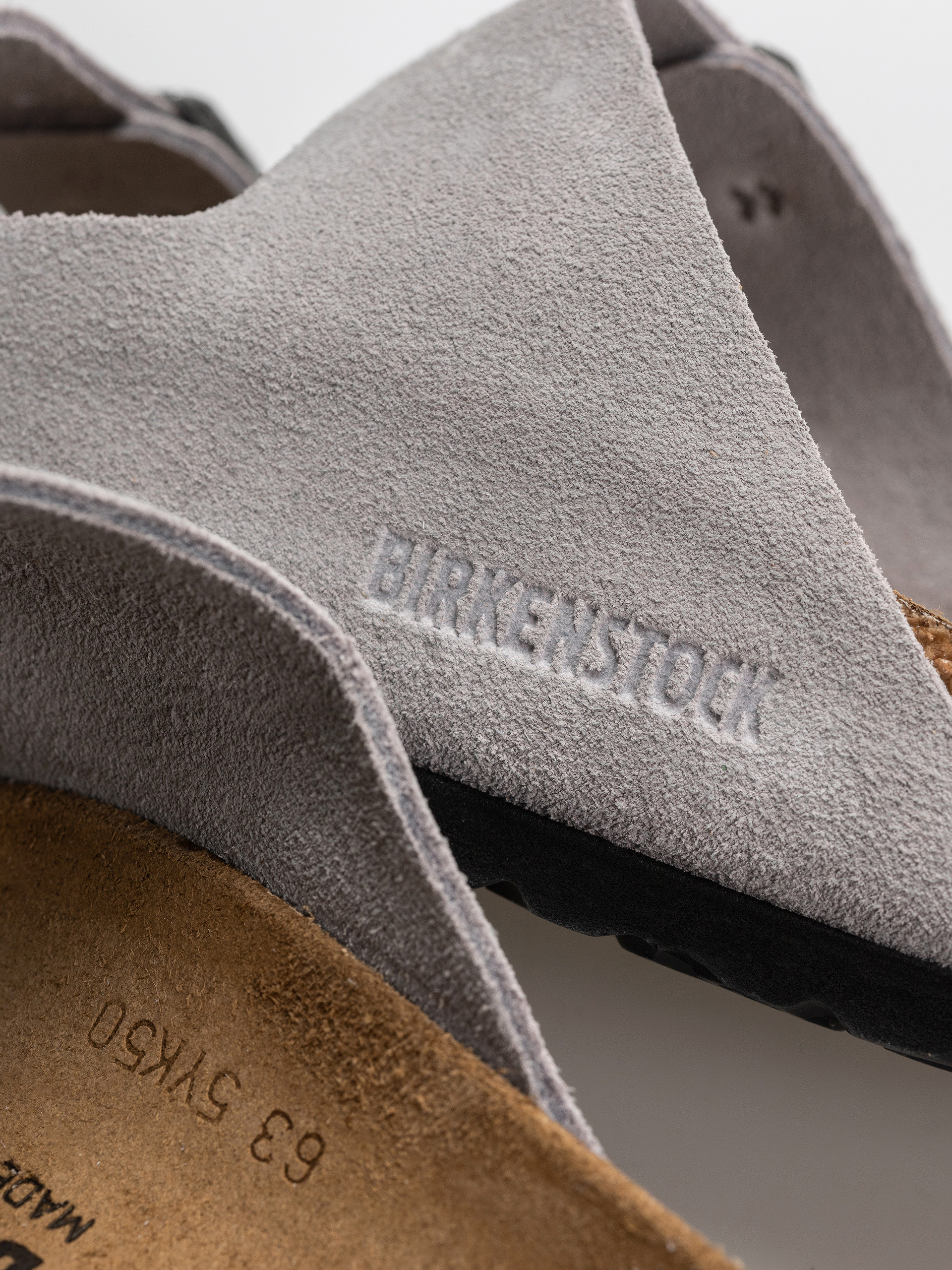Șlapi Birkenstock Arizona Suede Leather Narrow (lavender sky)