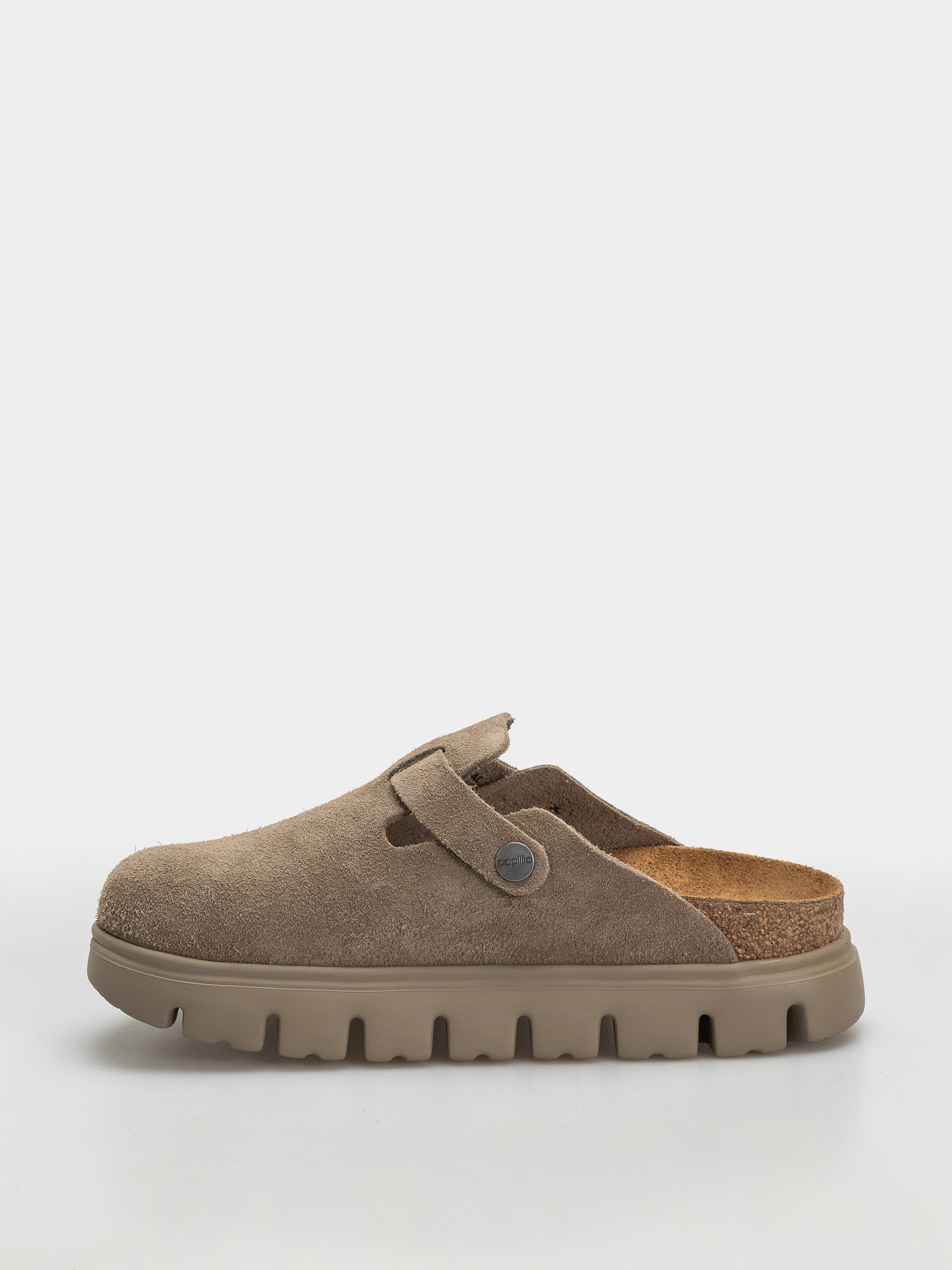 Șlapi Birkenstock Boston Chunky Suede Leather Narrow Wmn (taupe)