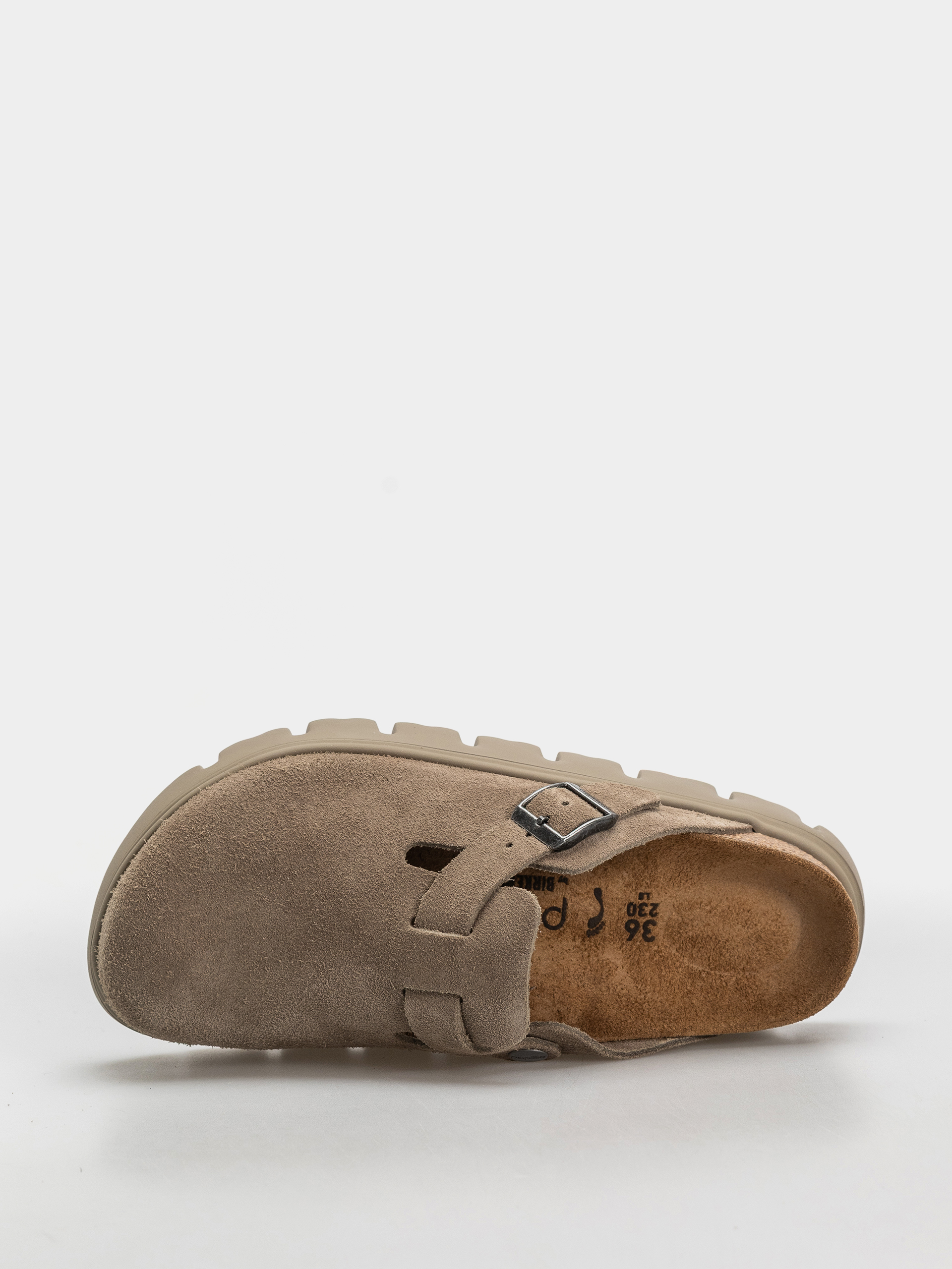 Șlapi Birkenstock Boston Chunky Suede Leather Narrow Wmn (taupe)