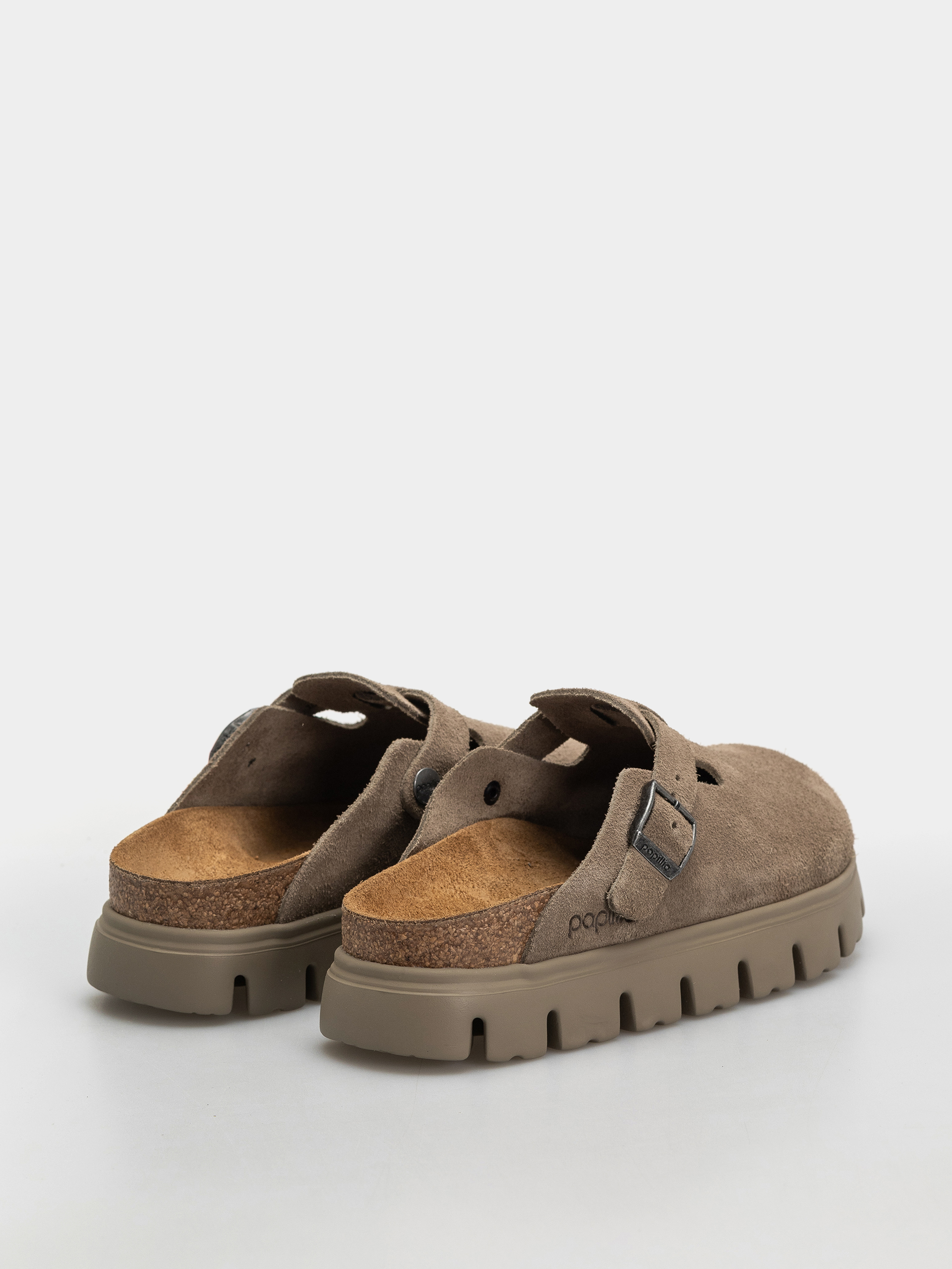 Șlapi Birkenstock Boston Chunky Suede Leather Narrow Wmn (taupe)
