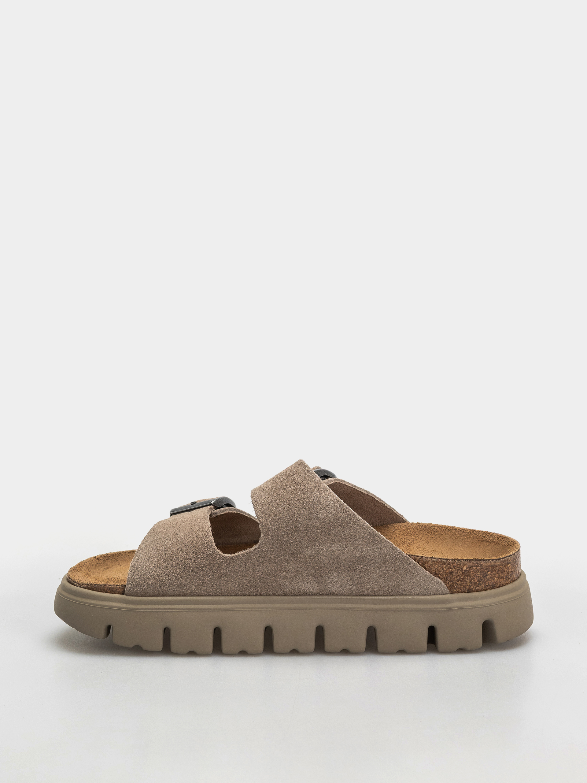 Șlapi Birkenstock Arizona Chunky Suede Leather Narrow Wmn (taupe tonal)