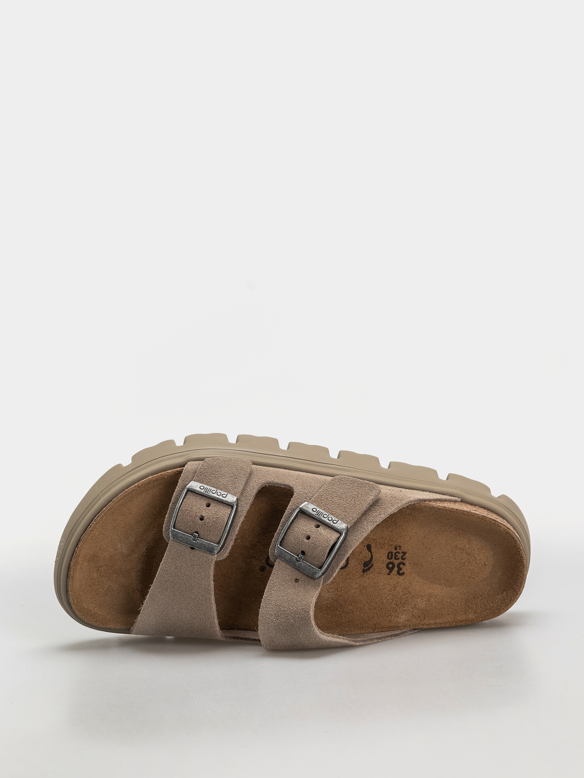 Șlapi Birkenstock Arizona Chunky Suede Leather Narrow Wmn (taupe tonal)