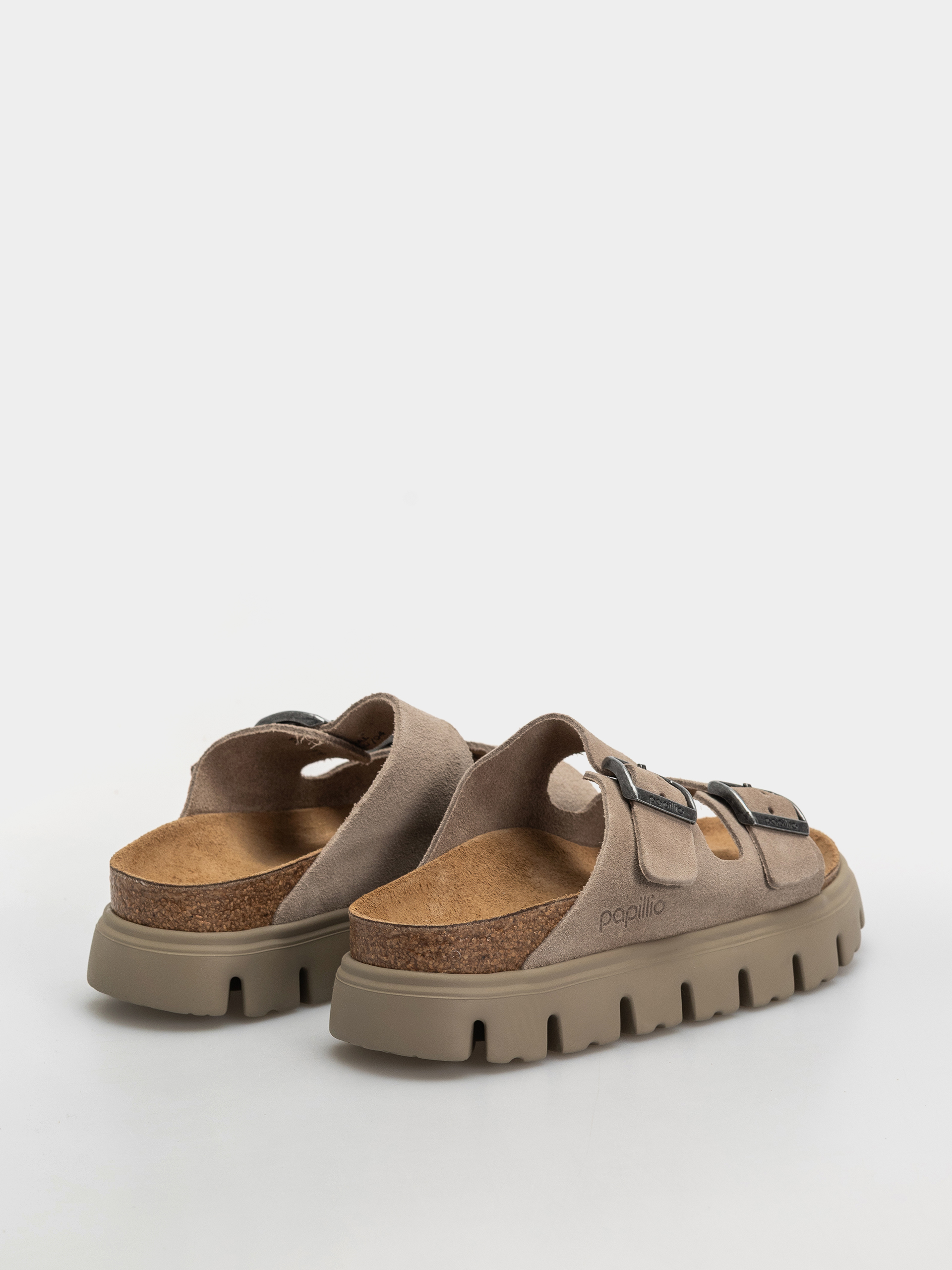 Șlapi Birkenstock Arizona Chunky Suede Leather Narrow Wmn (taupe tonal)