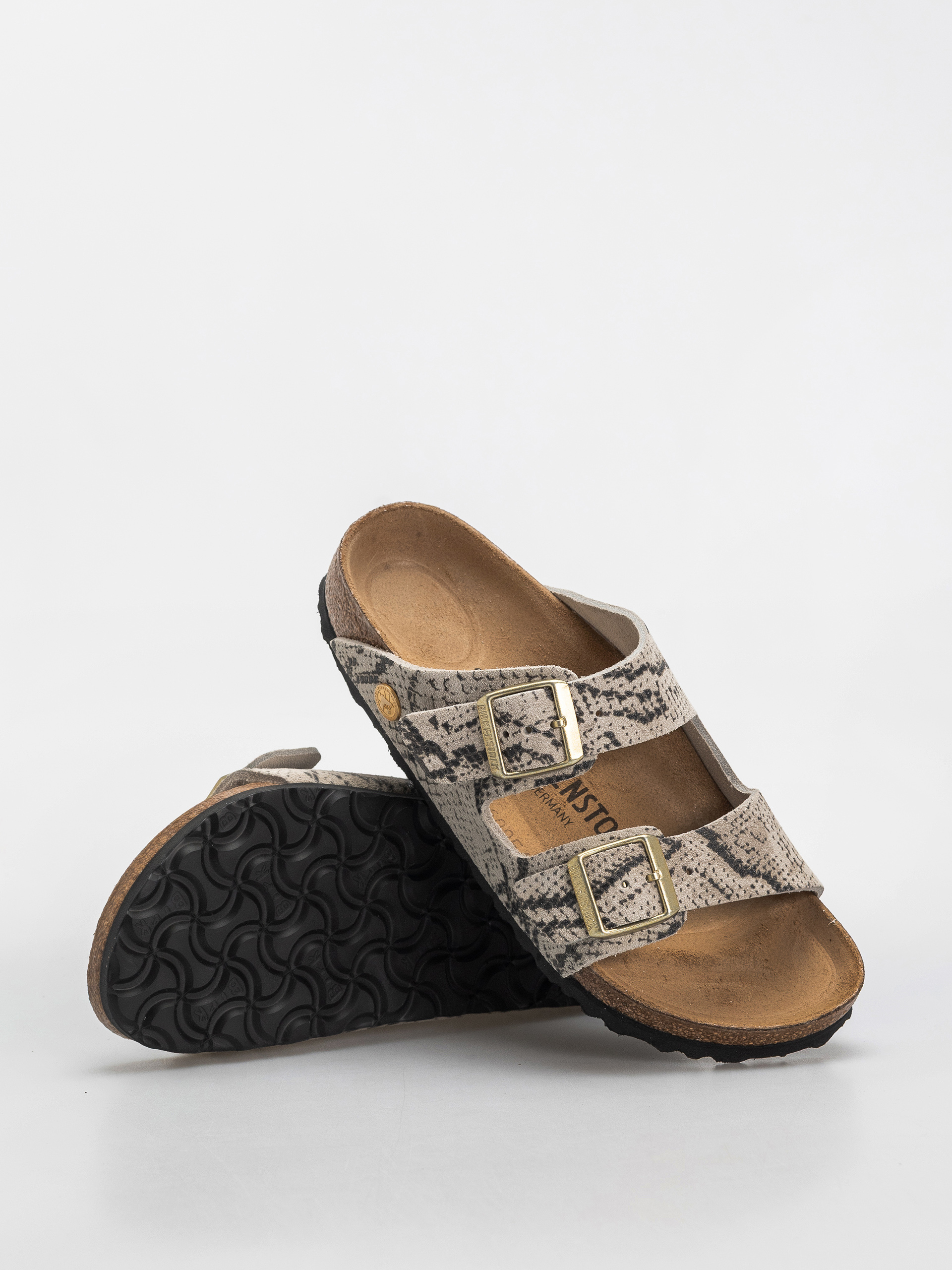 Șlapi Birkenstock Arizona Suede Leather Narrow Wmn (snake oyster)