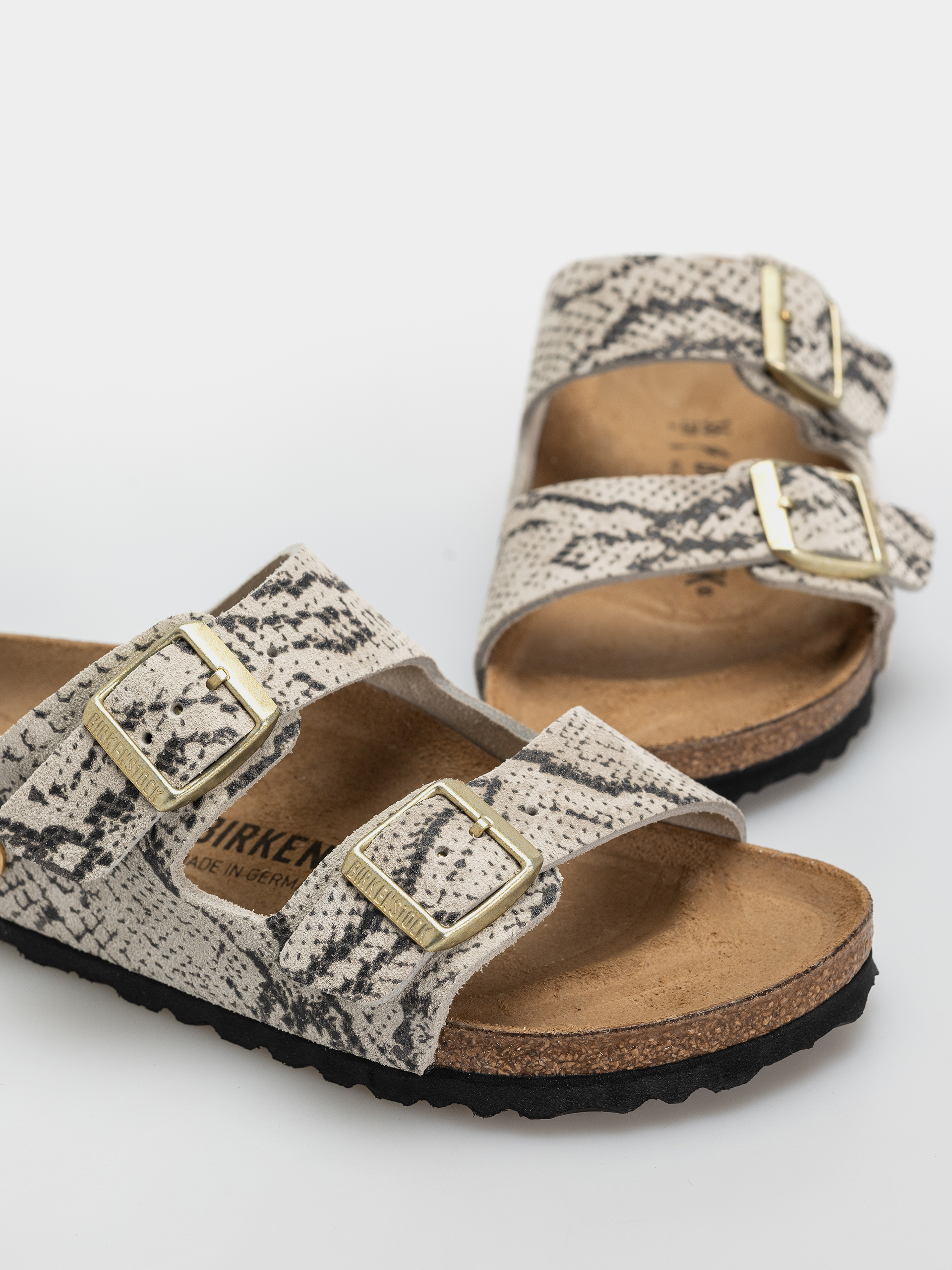 Șlapi Birkenstock Arizona Suede Leather Narrow Wmn (snake oyster)
