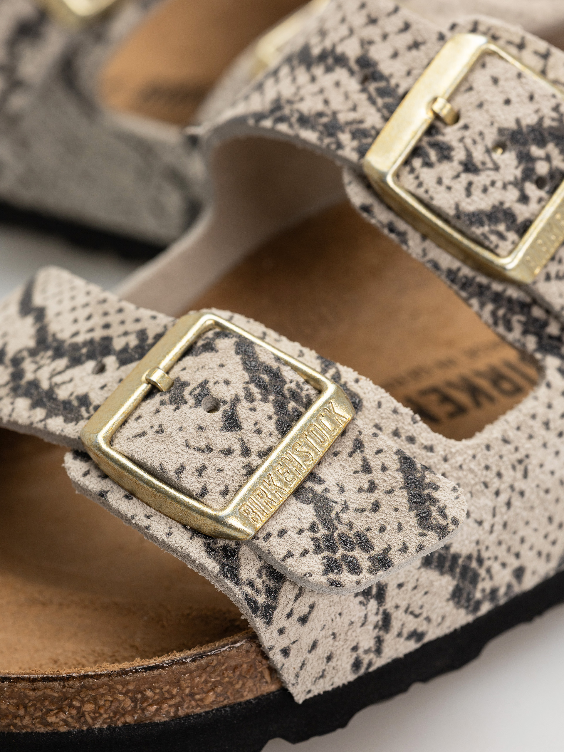 Șlapi Birkenstock Arizona Suede Leather Narrow Wmn (snake oyster)