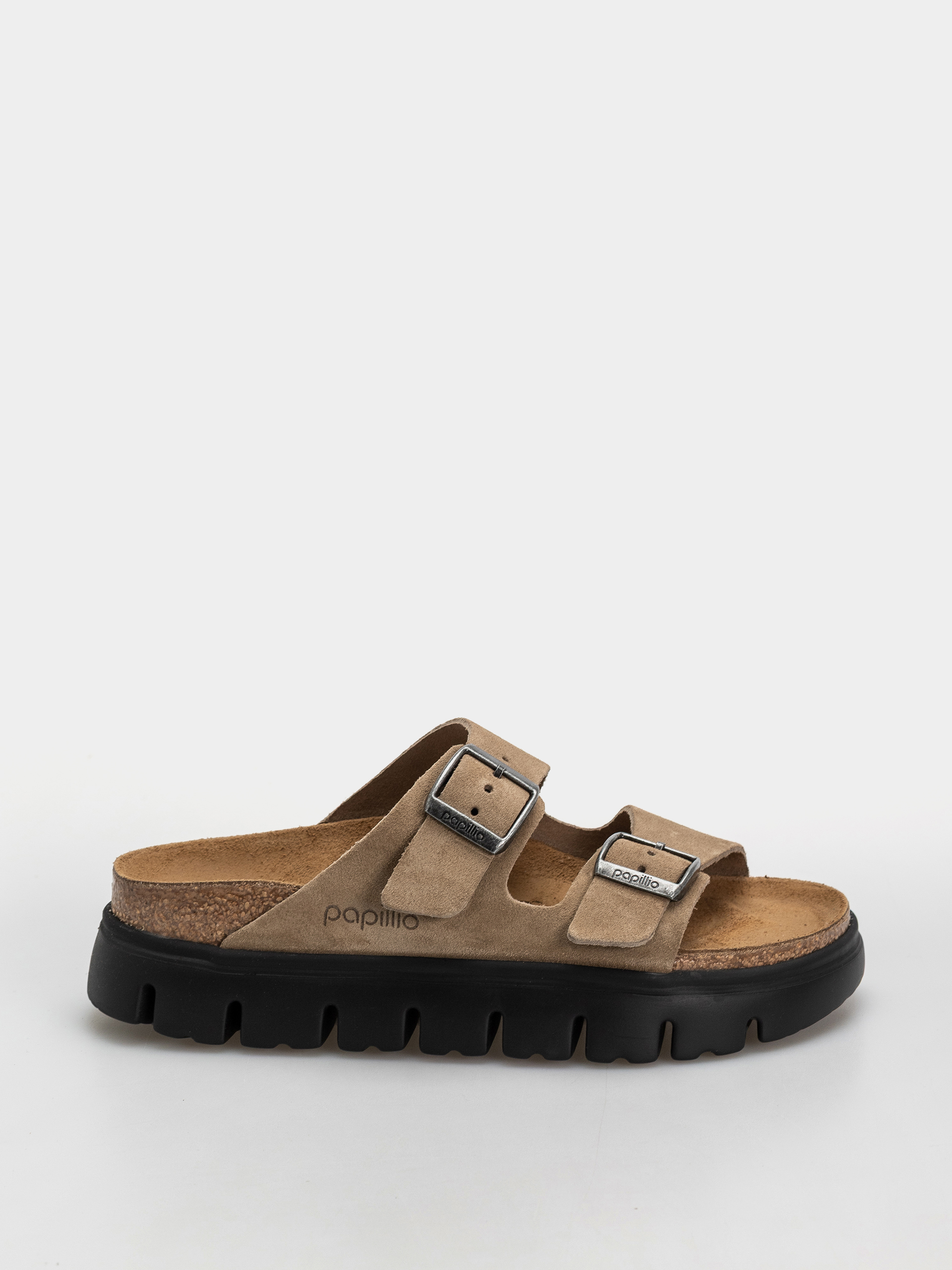 Șlapi Birkenstock Arizona Chunky Suede Leather Narrow Wmn (gray taupe)