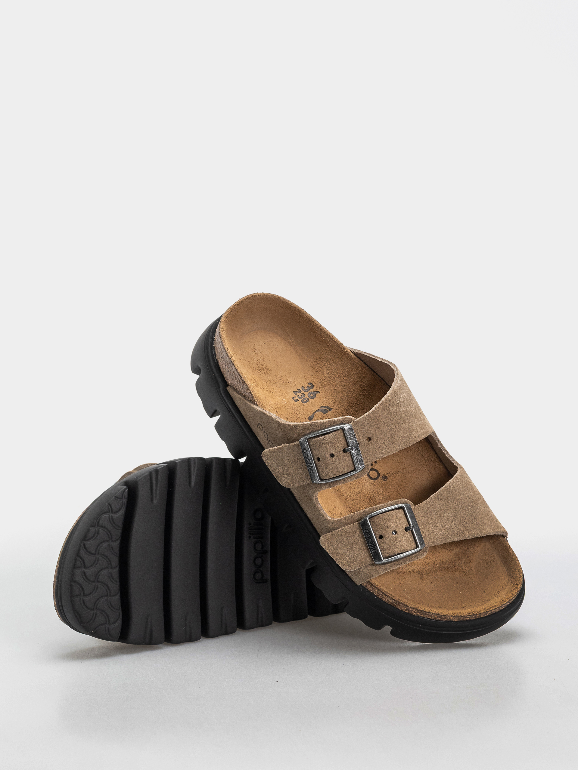 Șlapi Birkenstock Arizona Chunky Suede Leather Narrow Wmn (gray taupe)