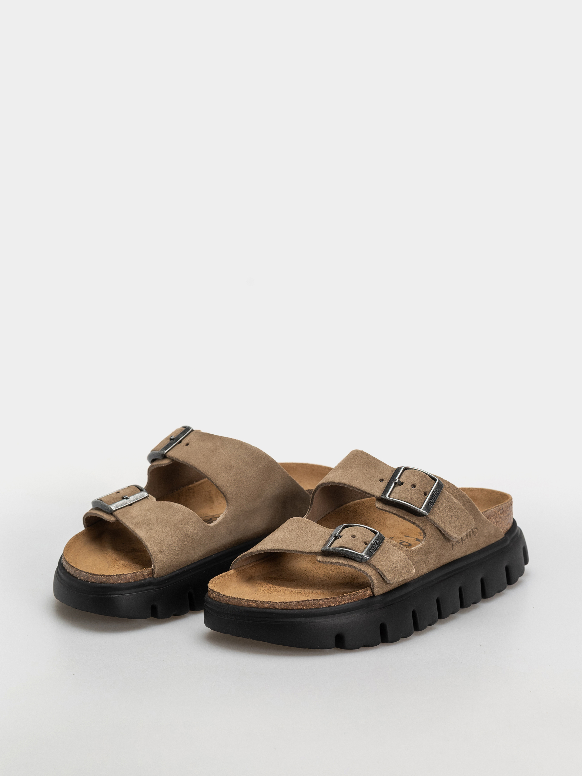 Șlapi Birkenstock Arizona Chunky Suede Leather Narrow Wmn (gray taupe)