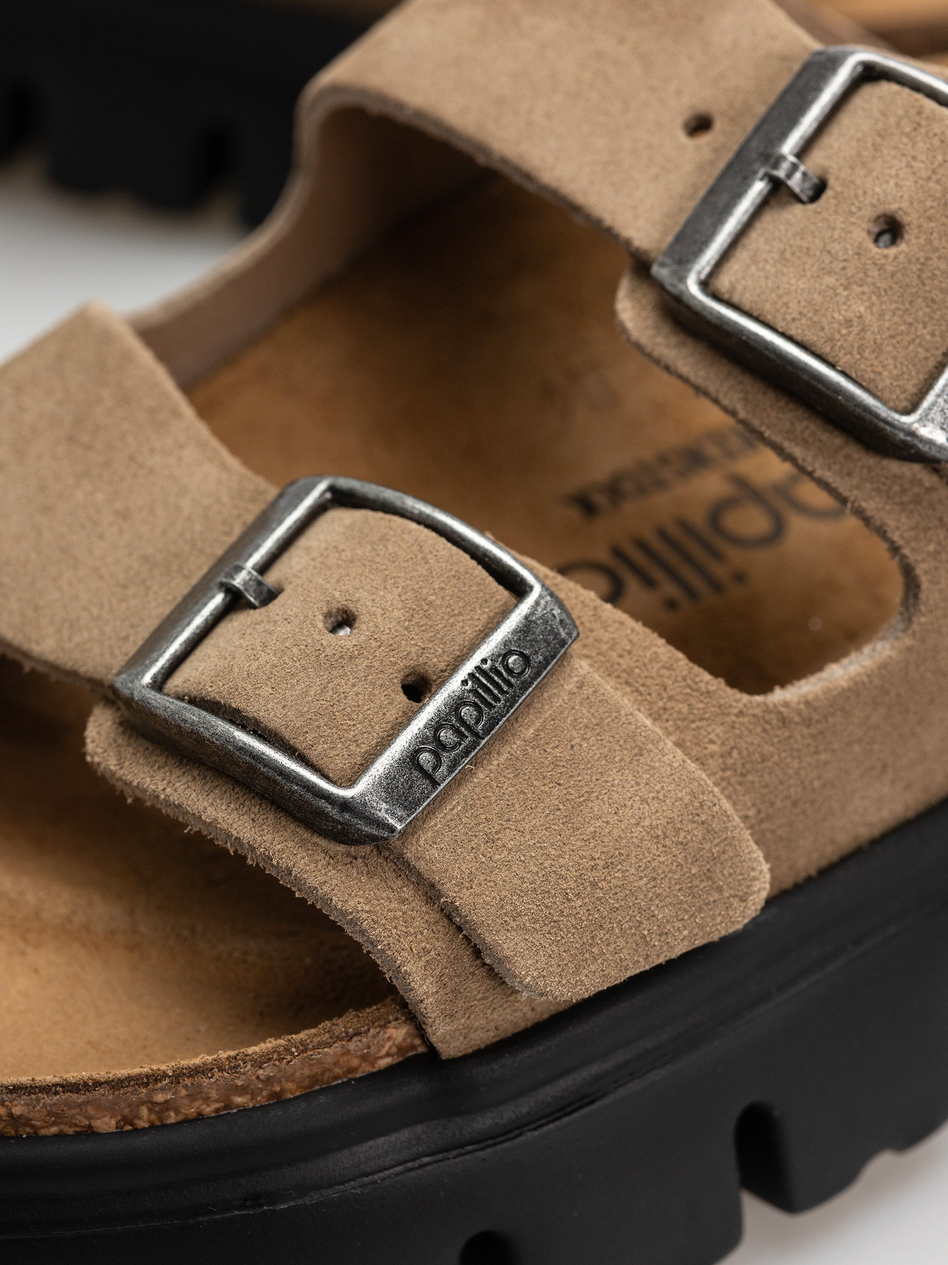 Șlapi Birkenstock Arizona Chunky Suede Leather Narrow Wmn (gray taupe)