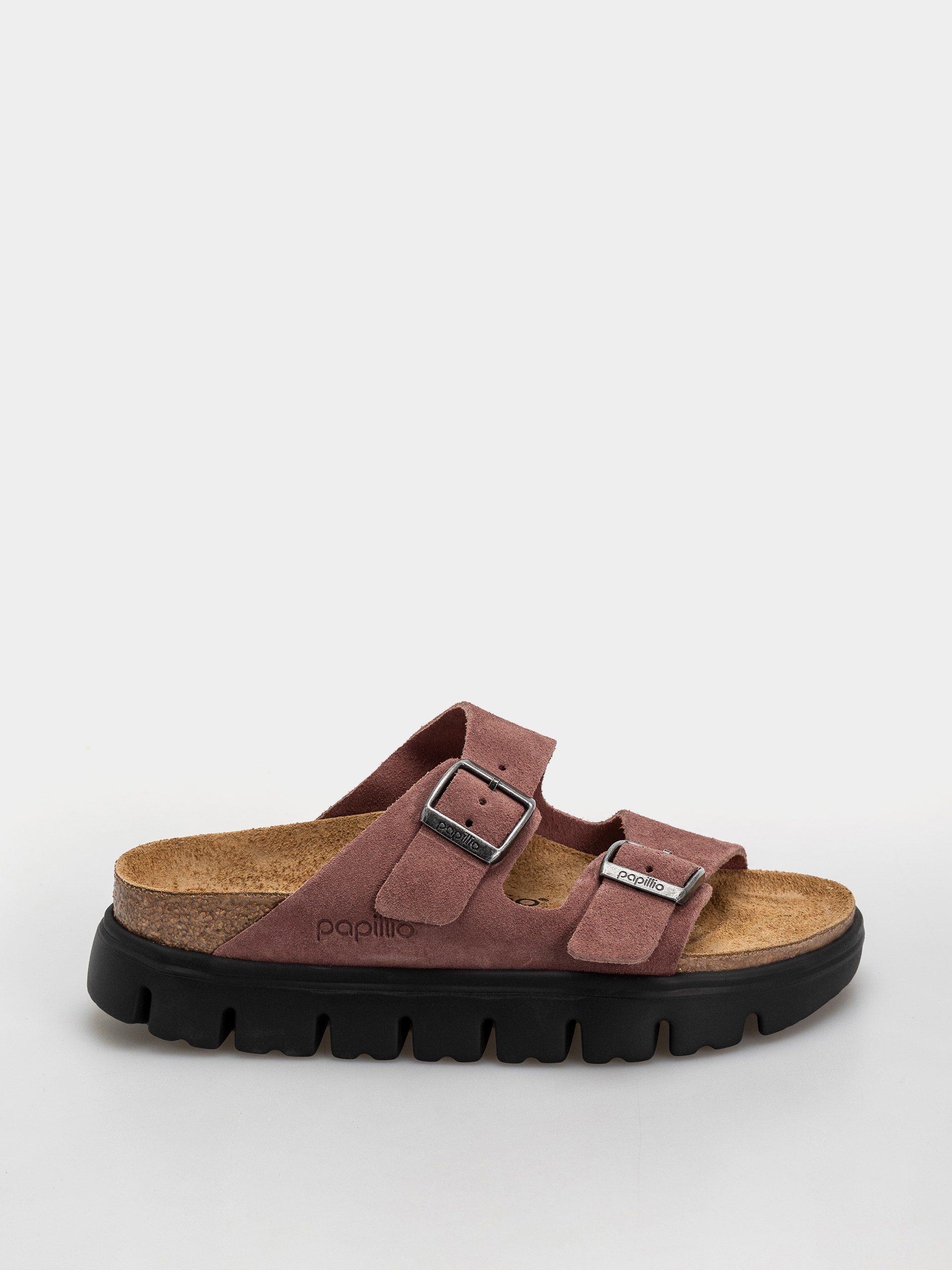 Șlapi Birkenstock Arizona Chunky Suede Leather Narrow Wmn (pepper)