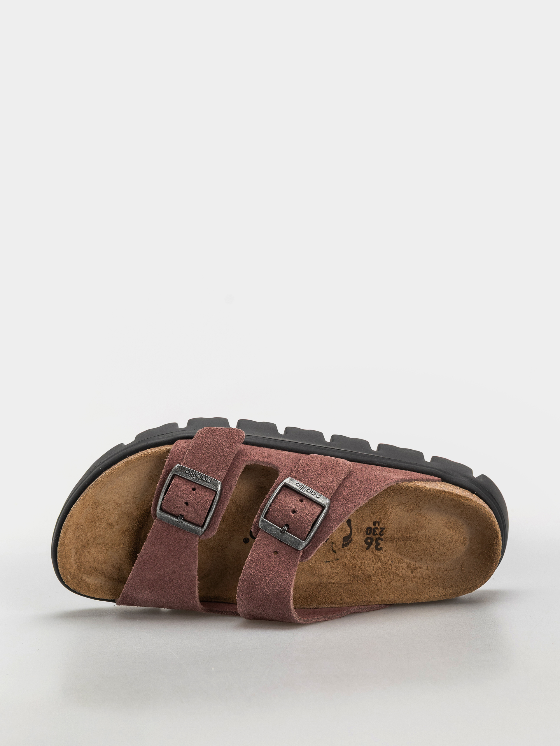 Șlapi Birkenstock Arizona Chunky Suede Leather Narrow Wmn (pepper)