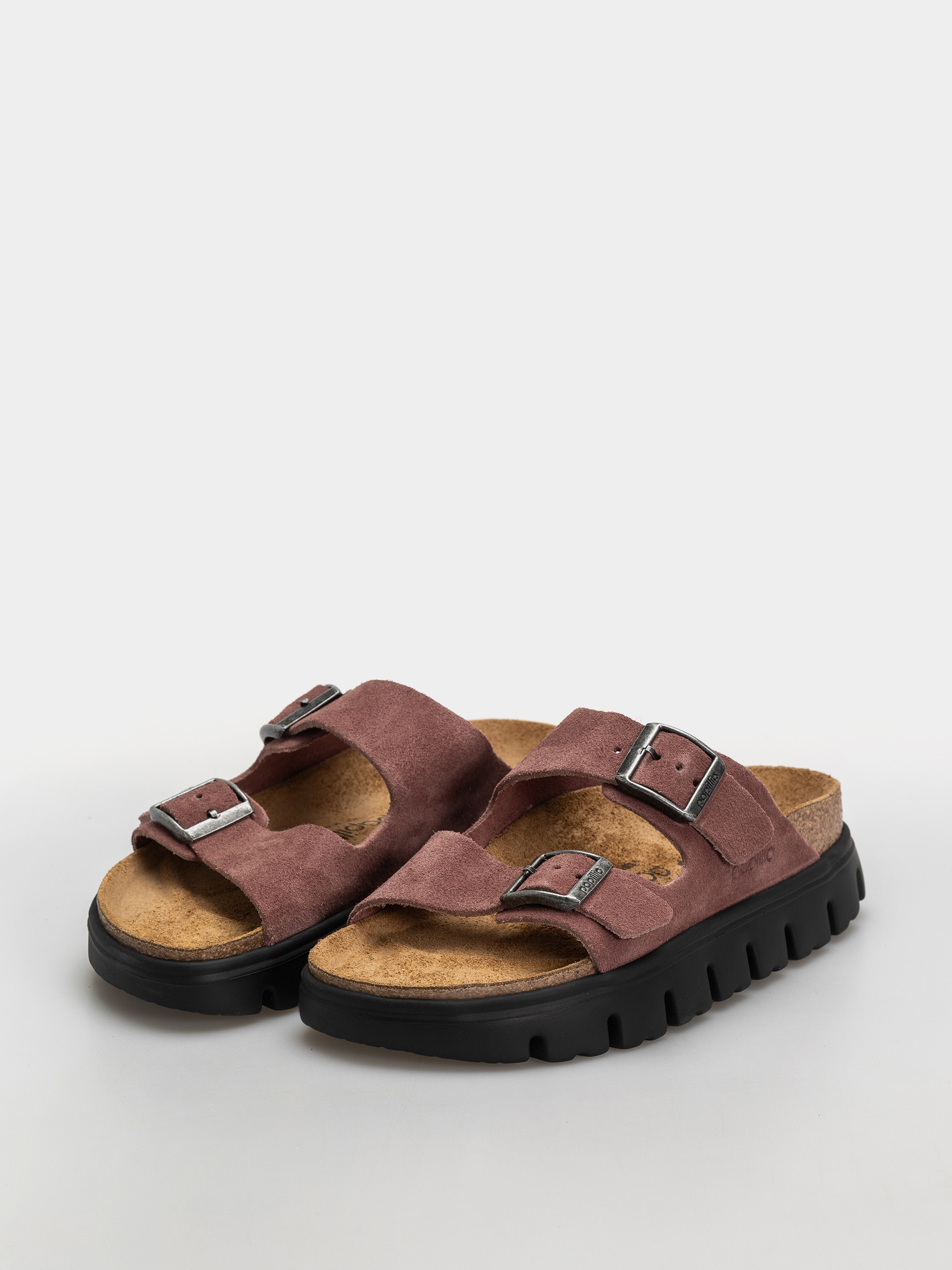 Șlapi Birkenstock Arizona Chunky Suede Leather Narrow Wmn (pepper)