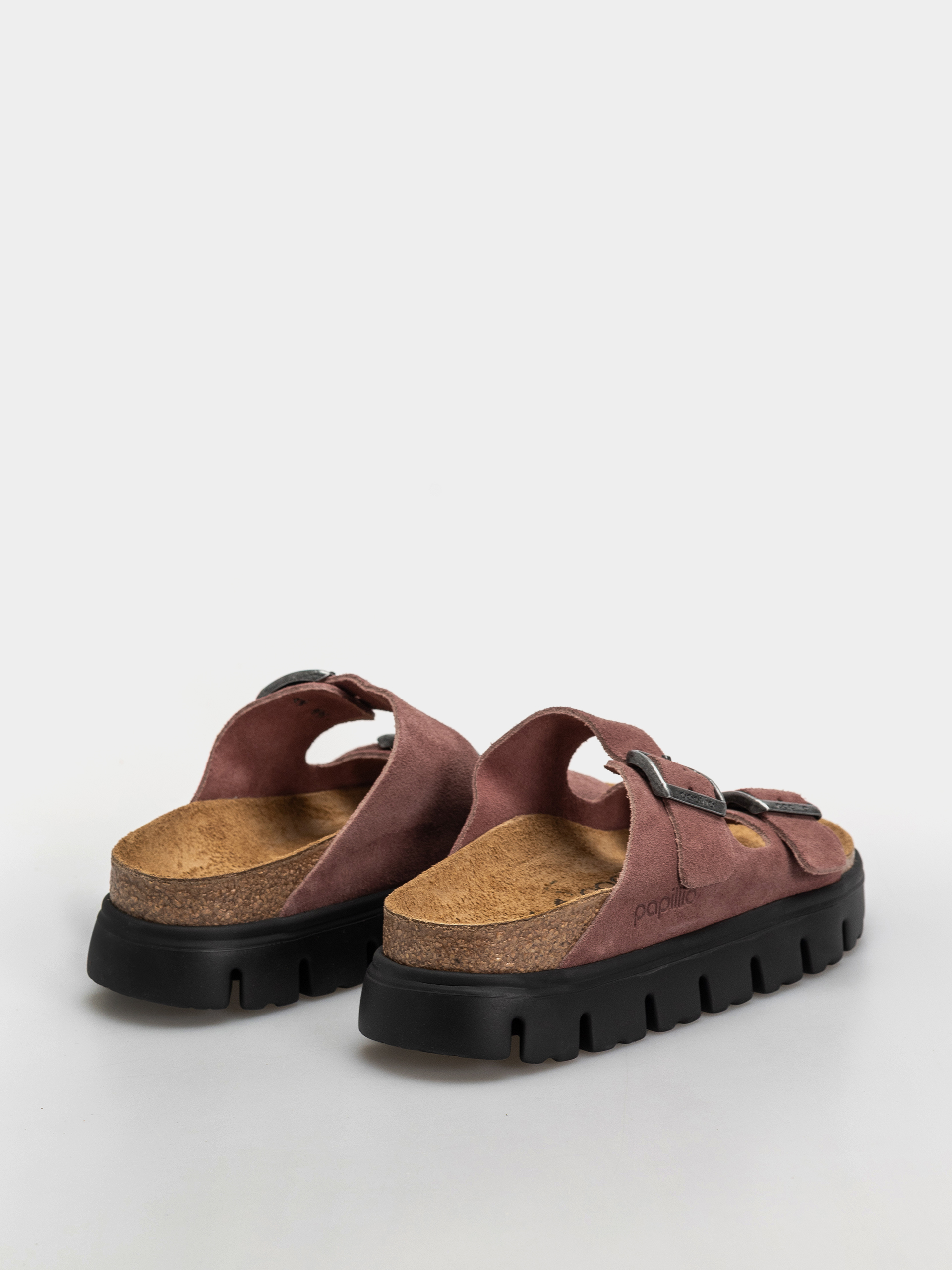 Șlapi Birkenstock Arizona Chunky Suede Leather Narrow Wmn (pepper)