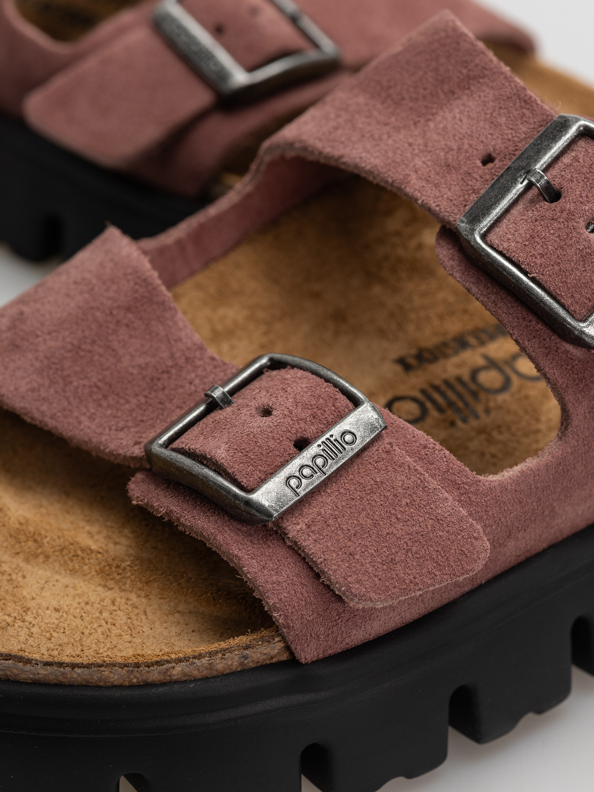 Șlapi Birkenstock Arizona Chunky Suede Leather Narrow Wmn (pepper)