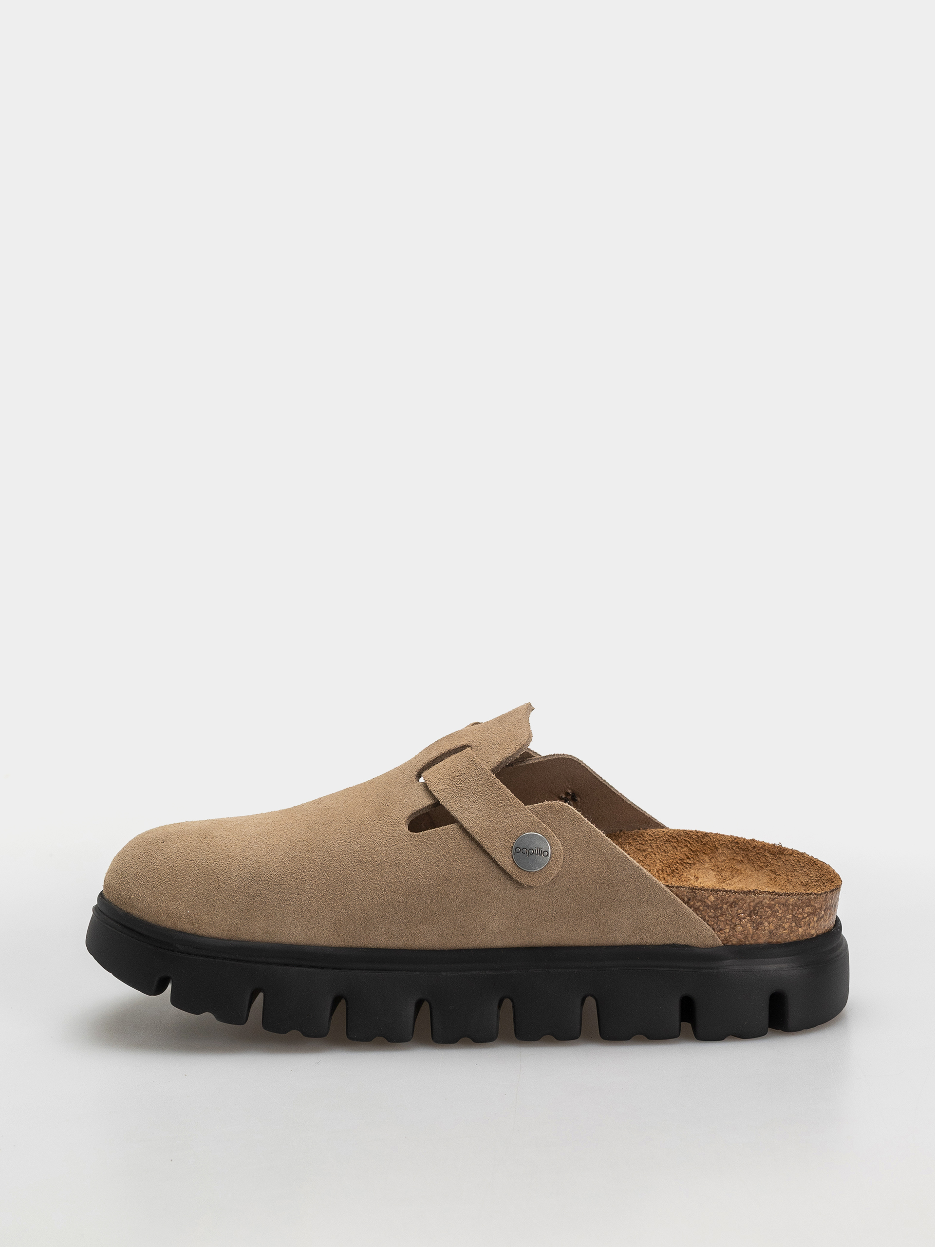 Șlapi Birkenstock Boston Chunky Suede Leather Narrow Wmn (gray taupe)