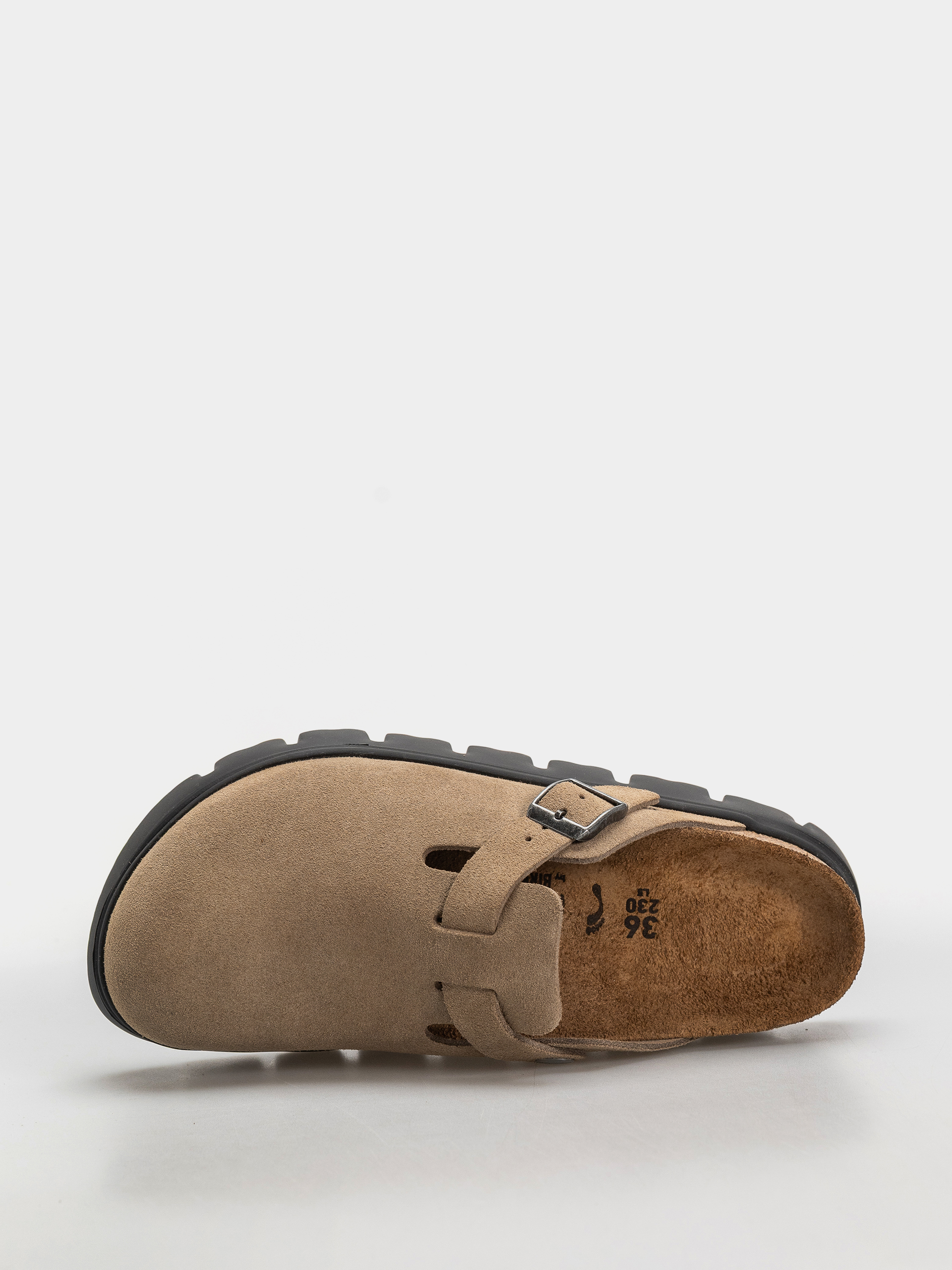 Șlapi Birkenstock Boston Chunky Suede Leather Narrow Wmn (gray taupe)