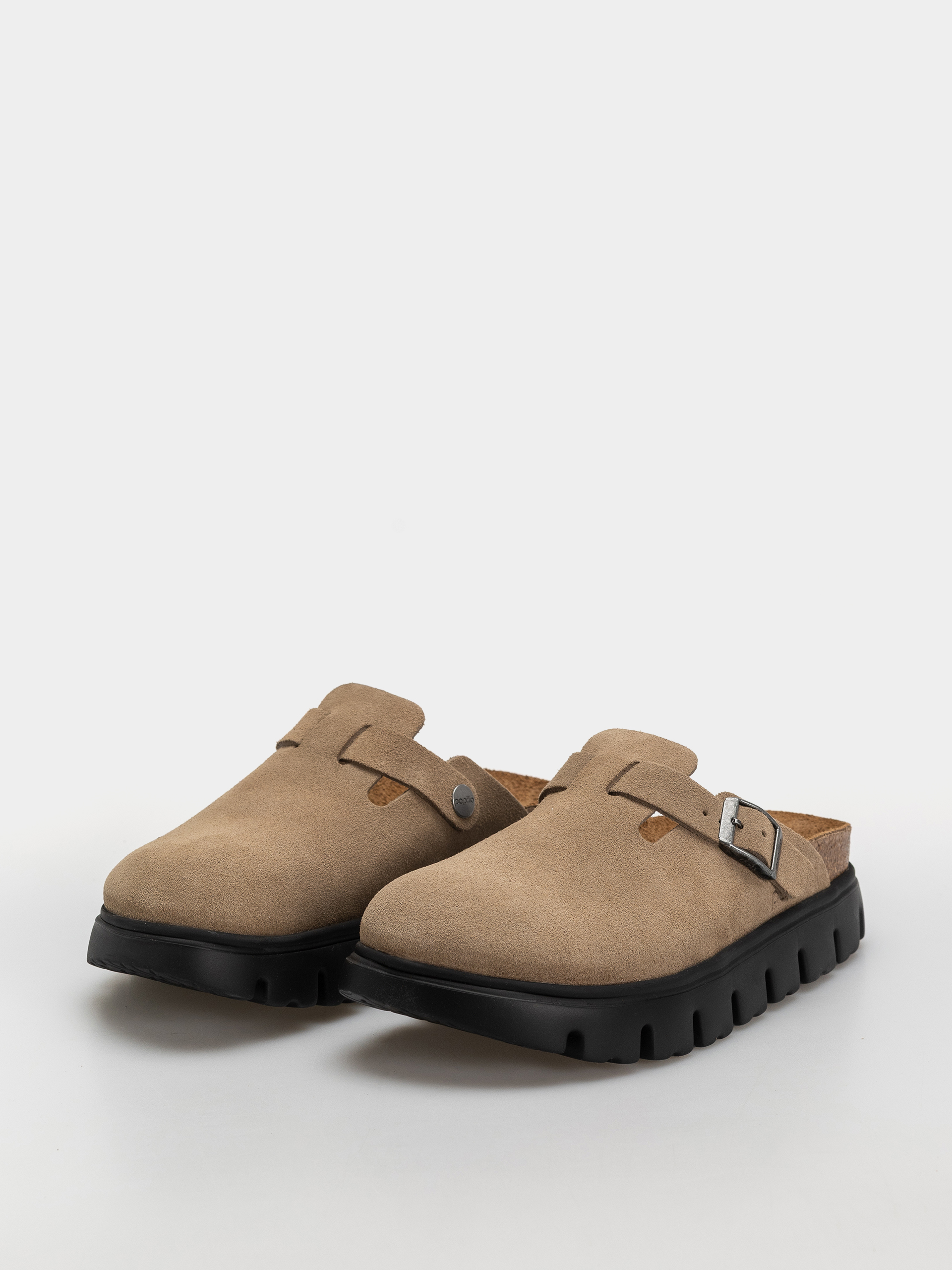 Șlapi Birkenstock Boston Chunky Suede Leather Narrow Wmn (gray taupe)