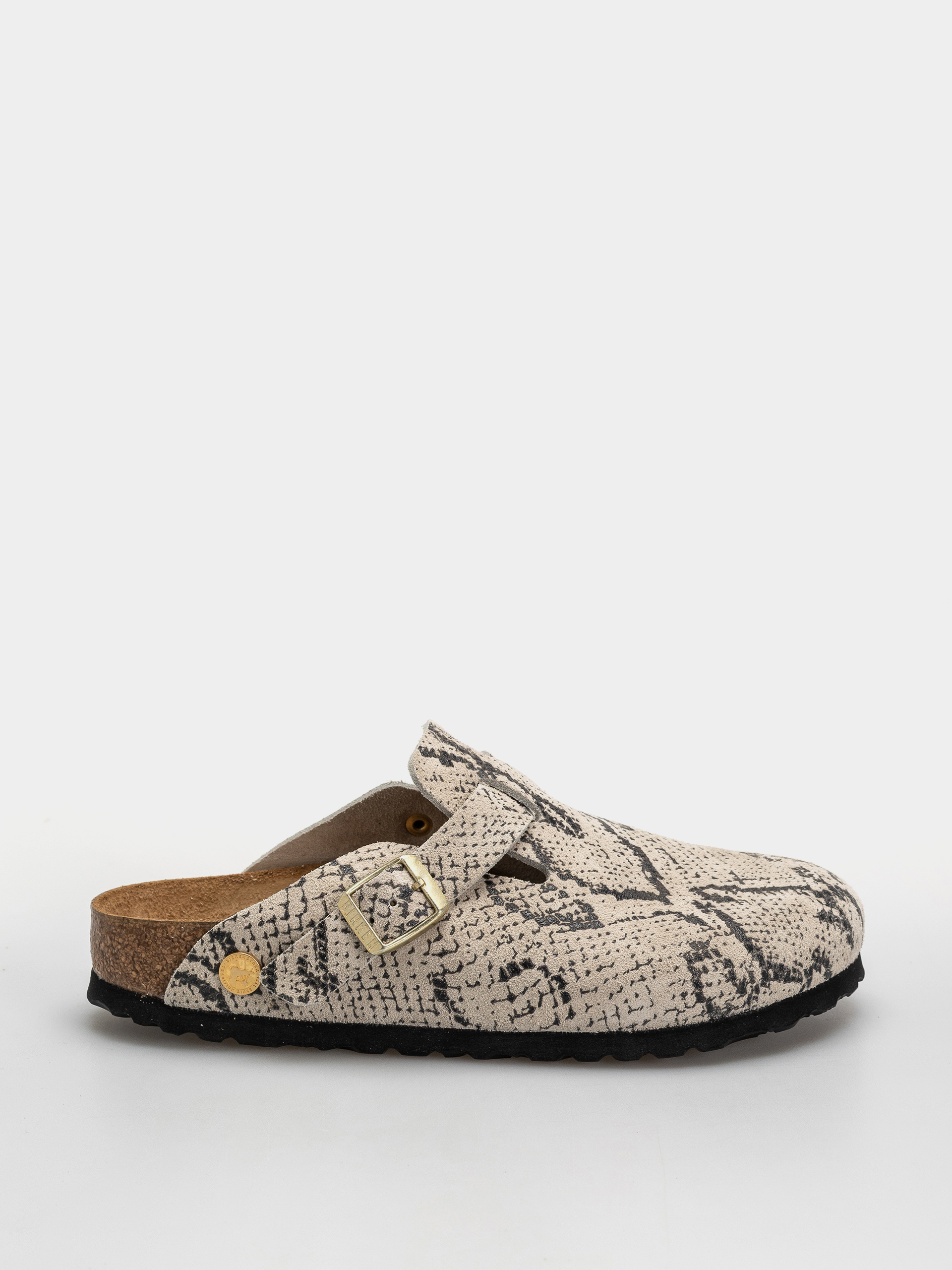 Șlapi Birkenstock Boston Rivet Logo Suede Leather Narrow Wmn (snake oyster)