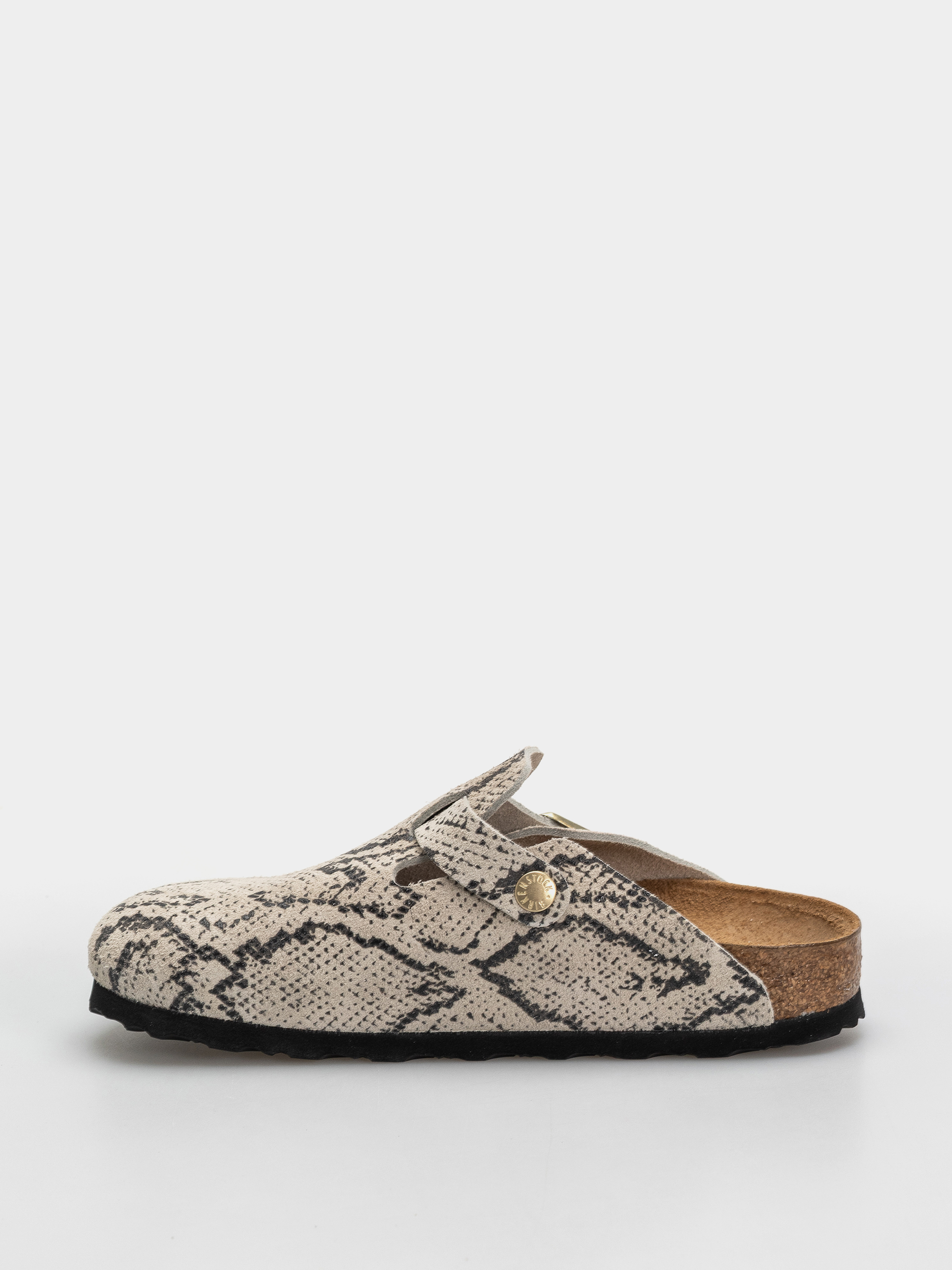 Șlapi Birkenstock Boston Rivet Logo Suede Leather Narrow Wmn (snake oyster)