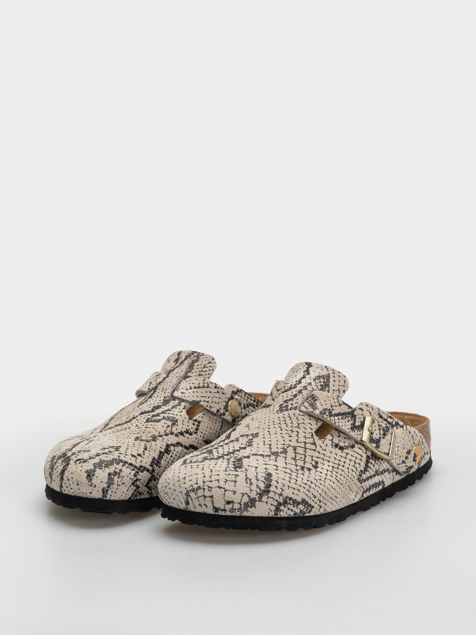 Șlapi Birkenstock Boston Rivet Logo Suede Leather Narrow Wmn (snake oyster)