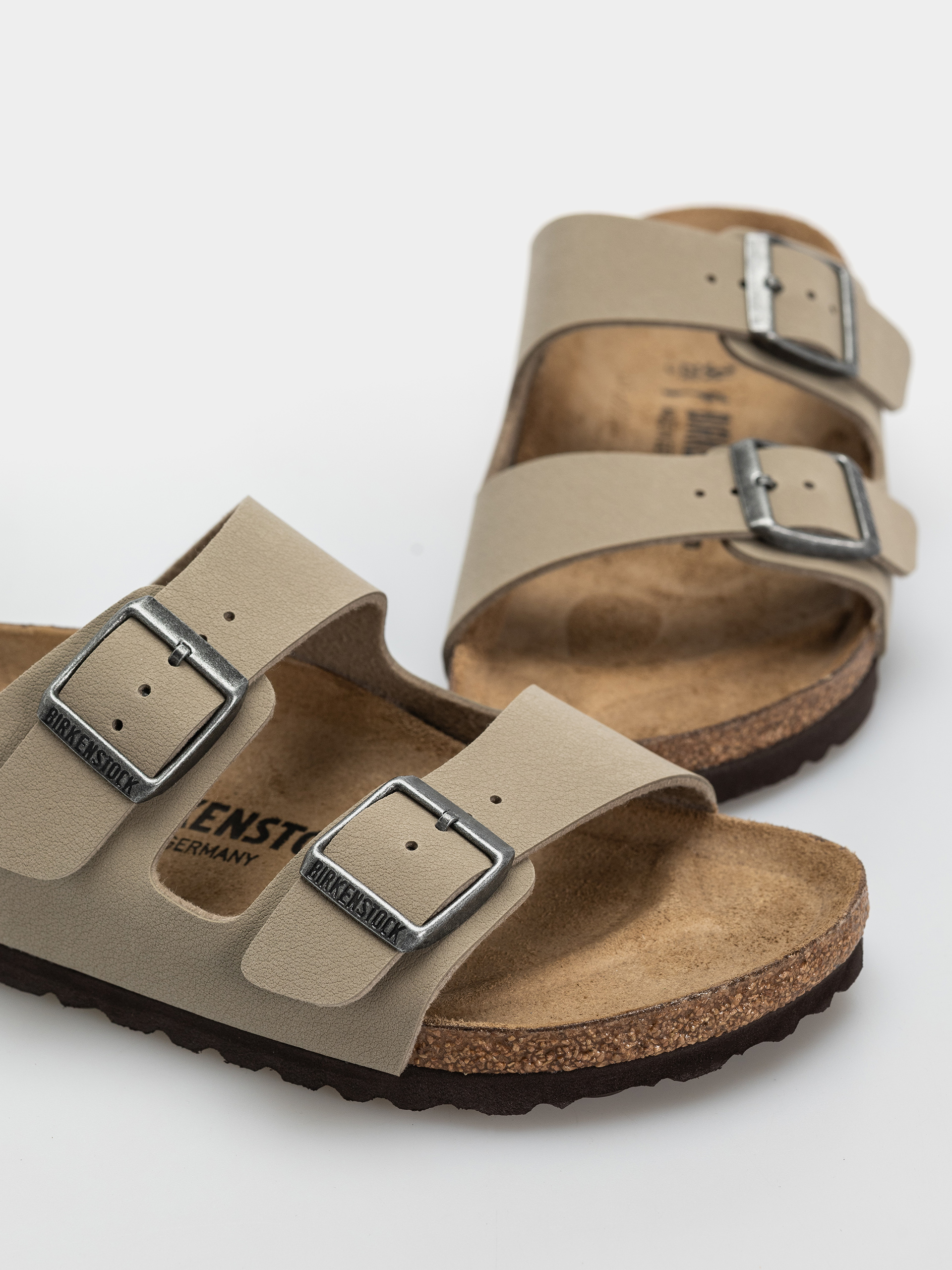 Șlapi Birkenstock Arizona Birko Flor Narrow (faded khaki/dark brown os)