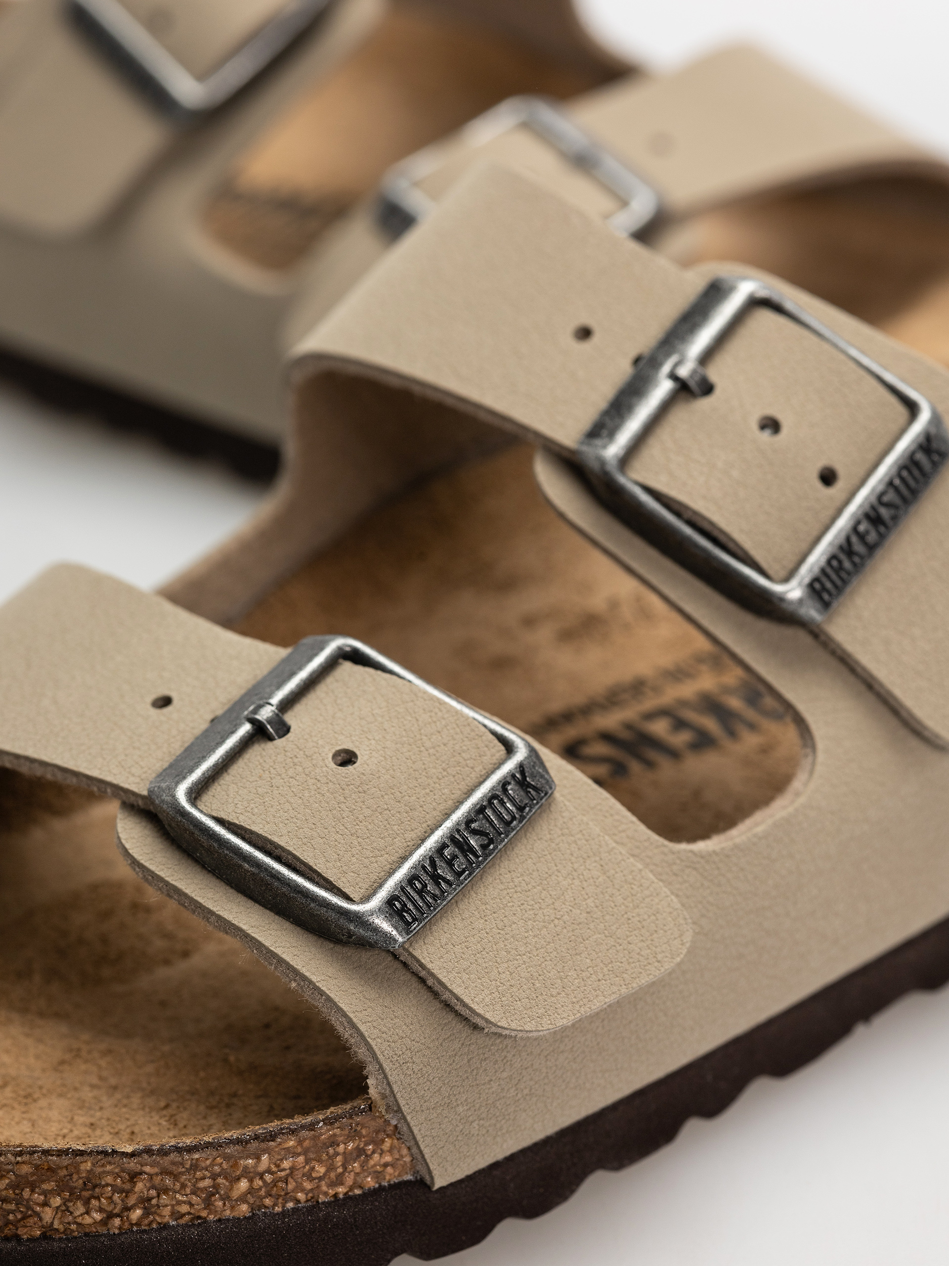 Șlapi Birkenstock Arizona Birko Flor Narrow (faded khaki/dark brown os)