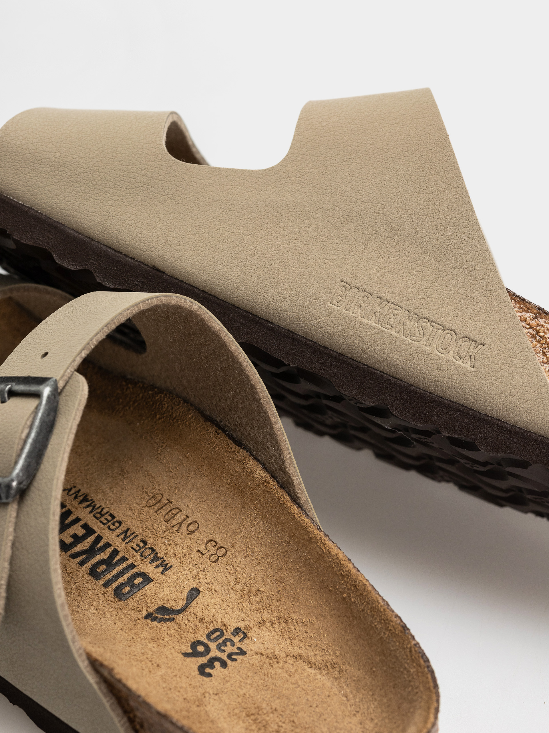 Șlapi Birkenstock Arizona Birko Flor Narrow (faded khaki/dark brown os)