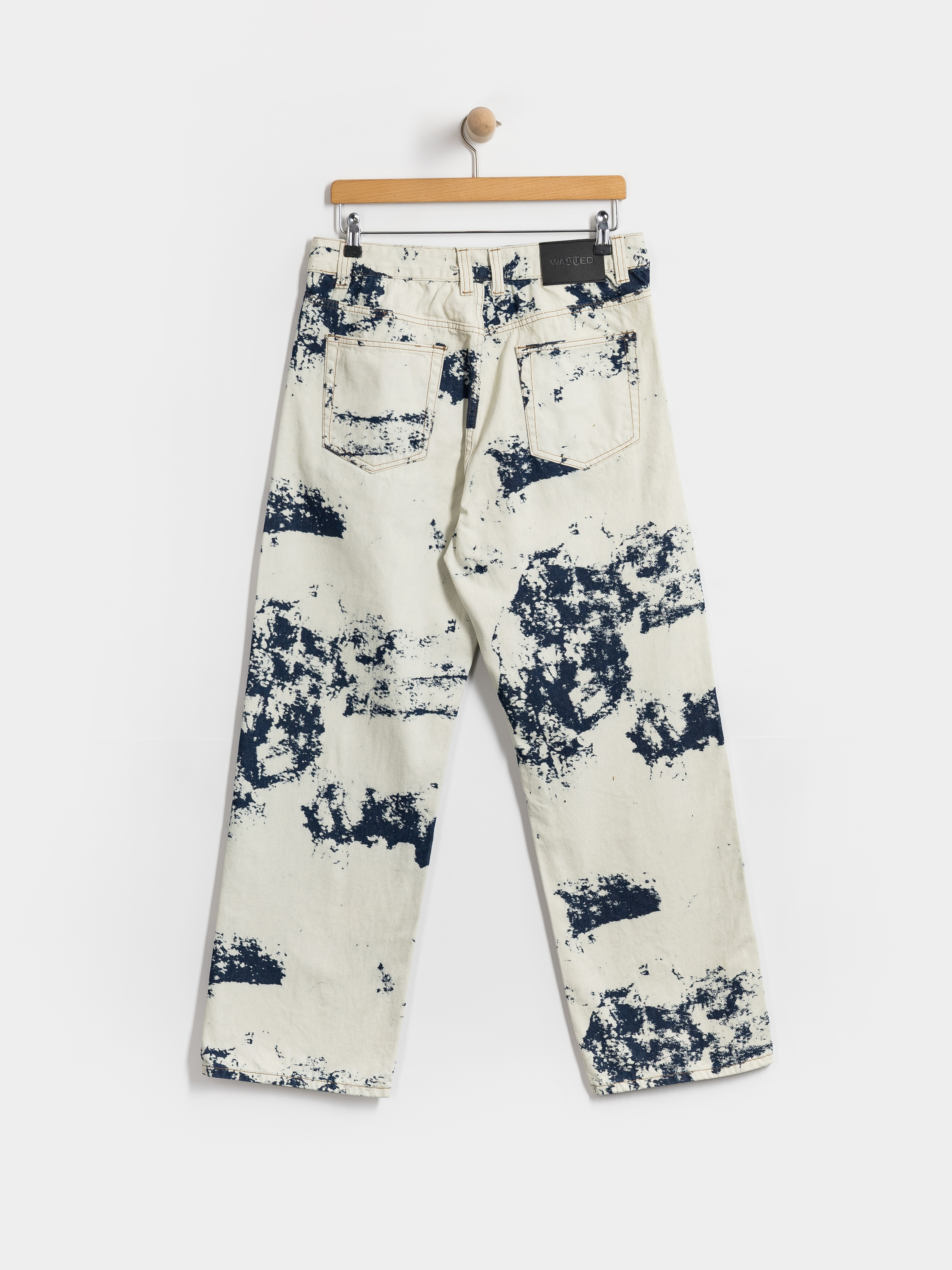 Pantaloni Wasted Paris Bleached Manc (acid washed blue)