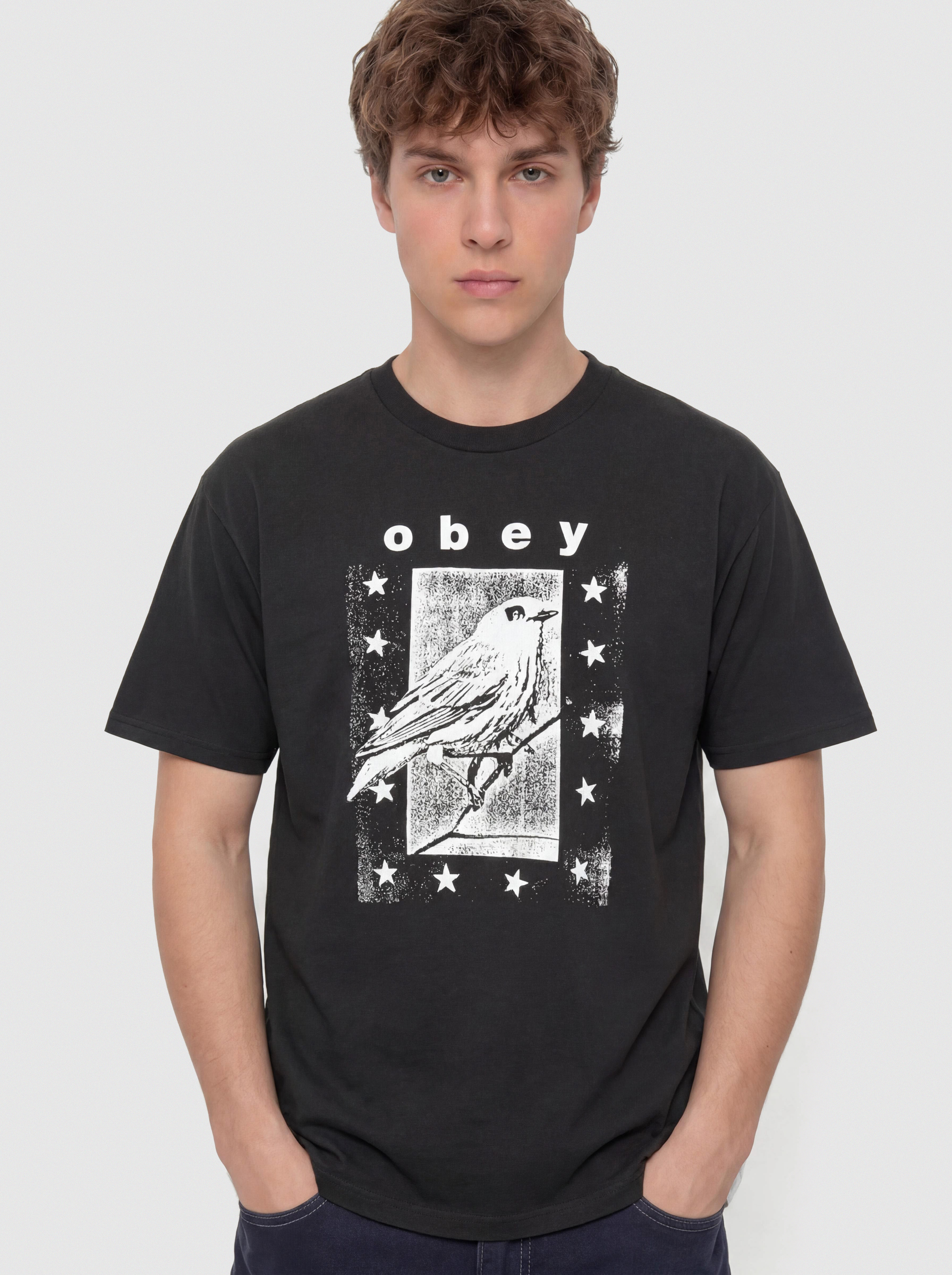 Tricou OBEY Fly Away (vintage black)