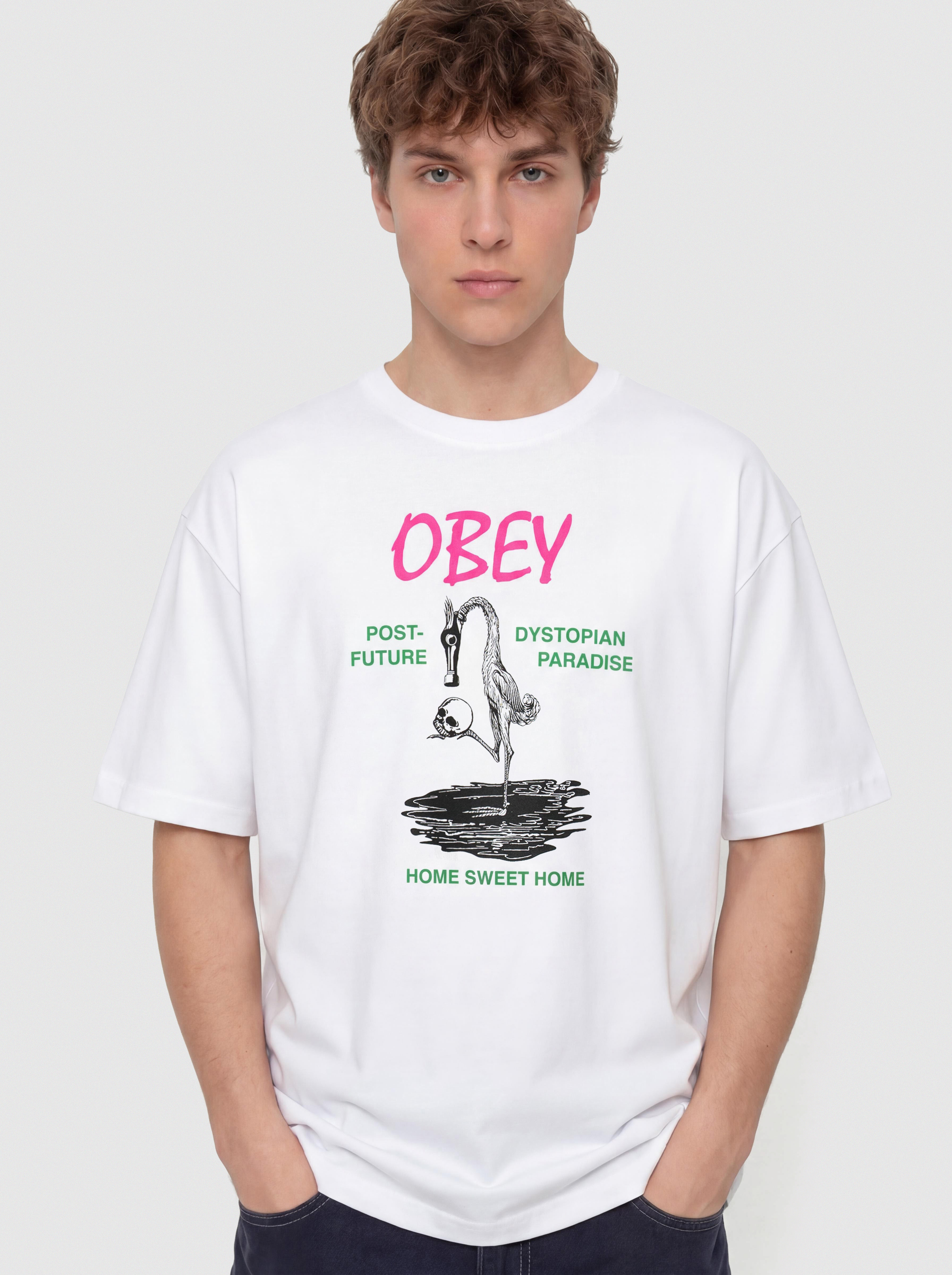 Tricou OBEY Post Future (white)