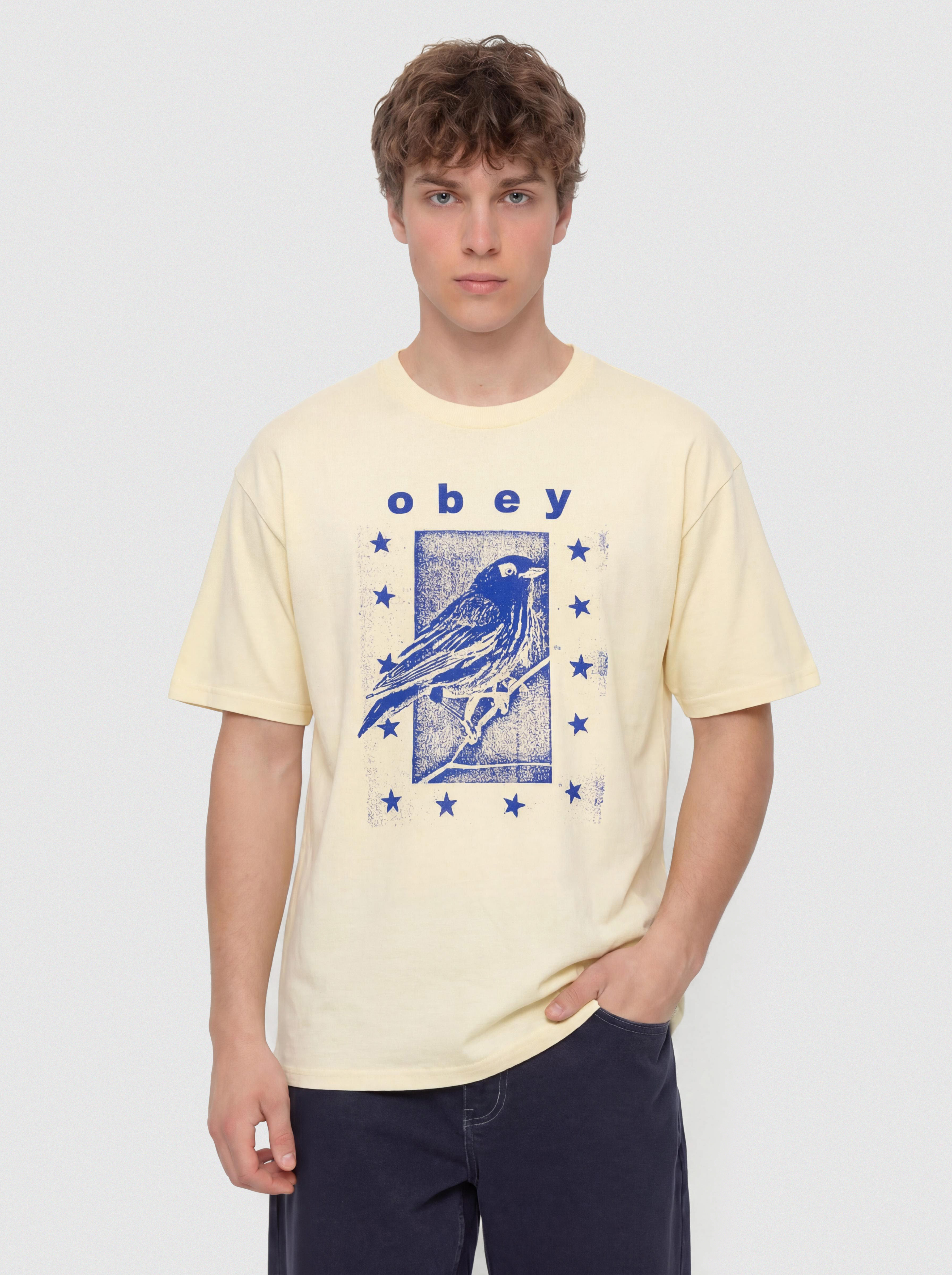 Tricou OBEY Fly Away (pale yellow)