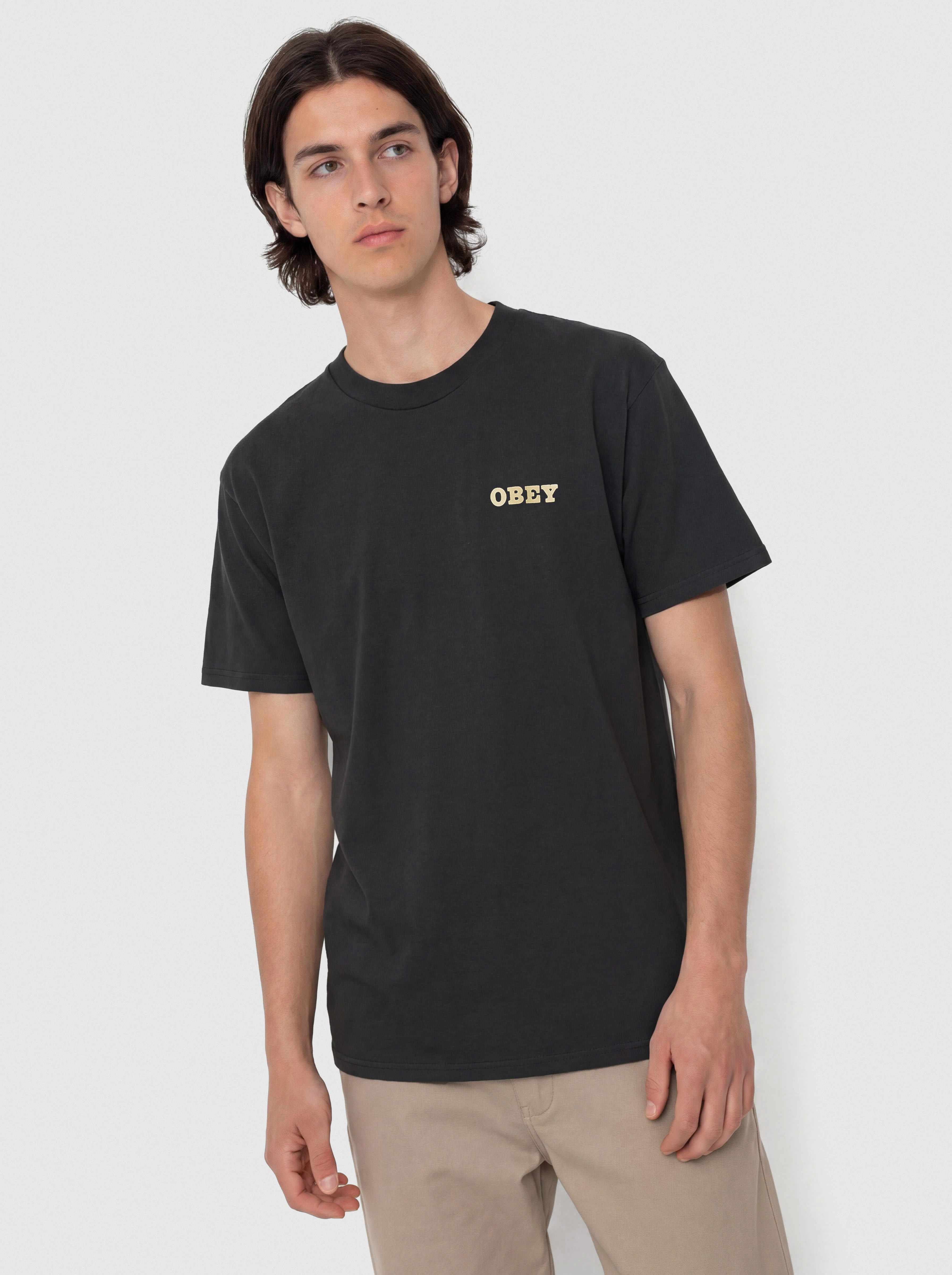 Tricou OBEY Savage Sounds Leopard (vintage black)
