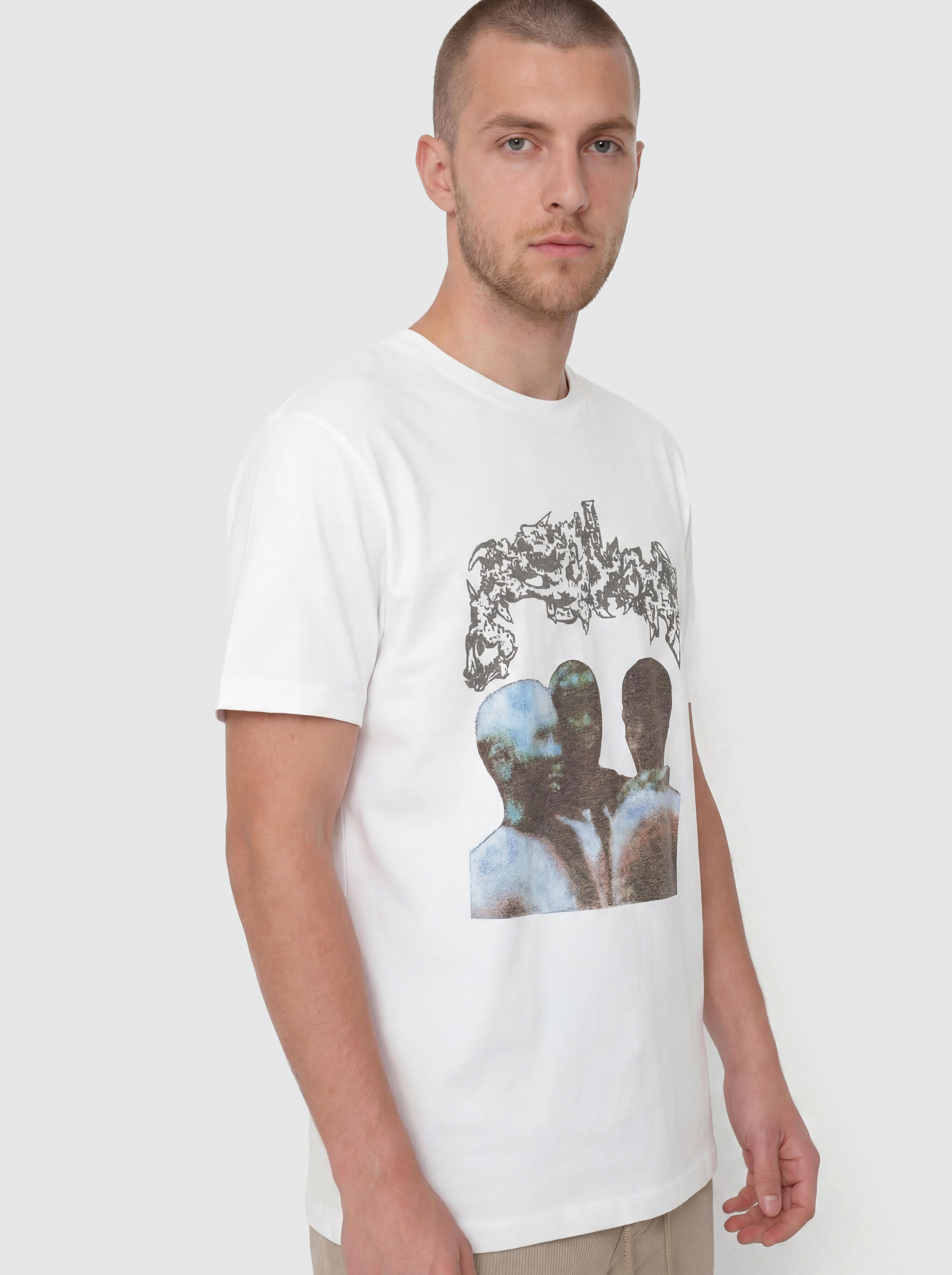 Tricou Polar Skate Band Overhead (white)
