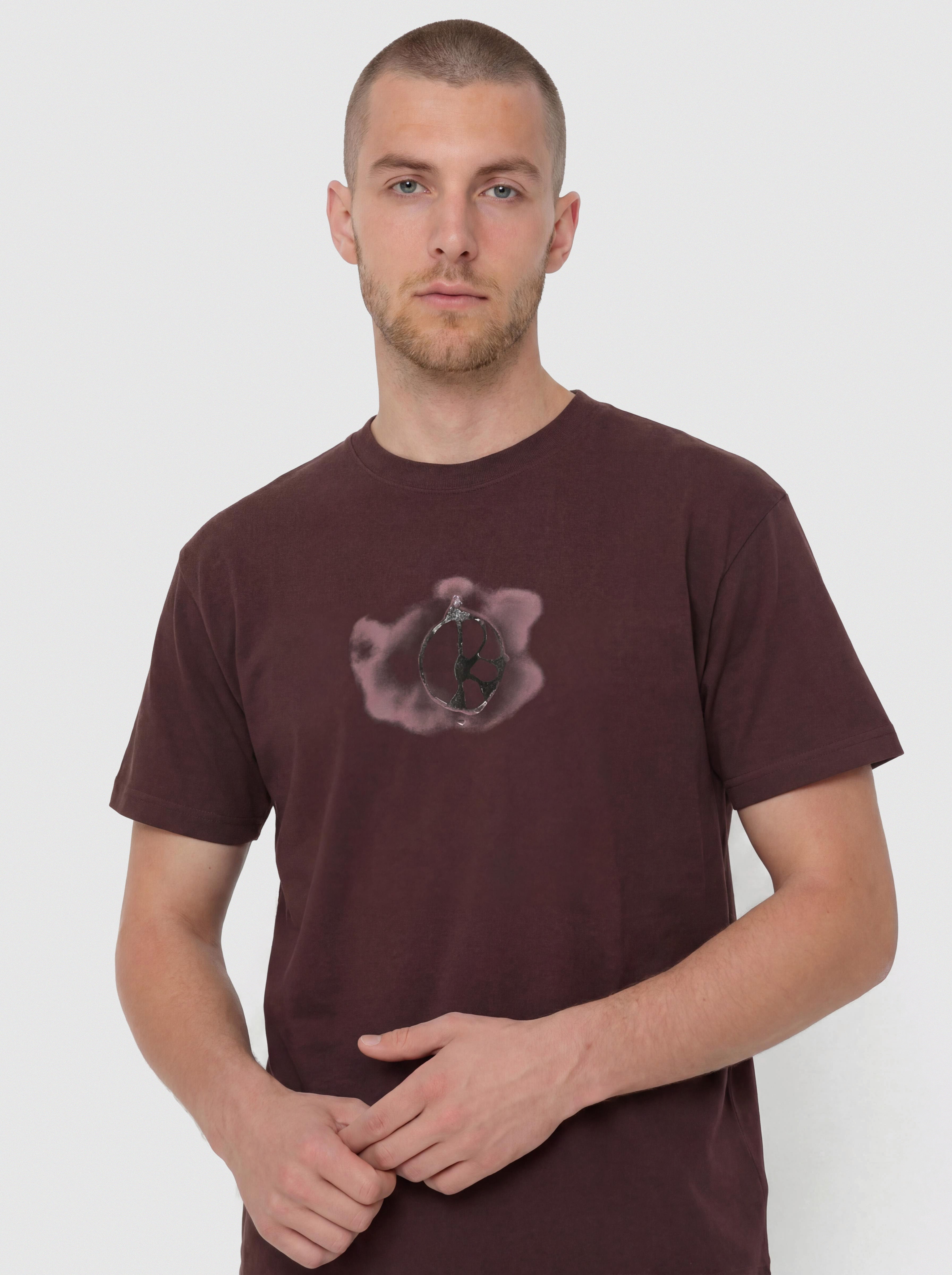Tricou Polar Skate Metal Logo (washed bordeaux)